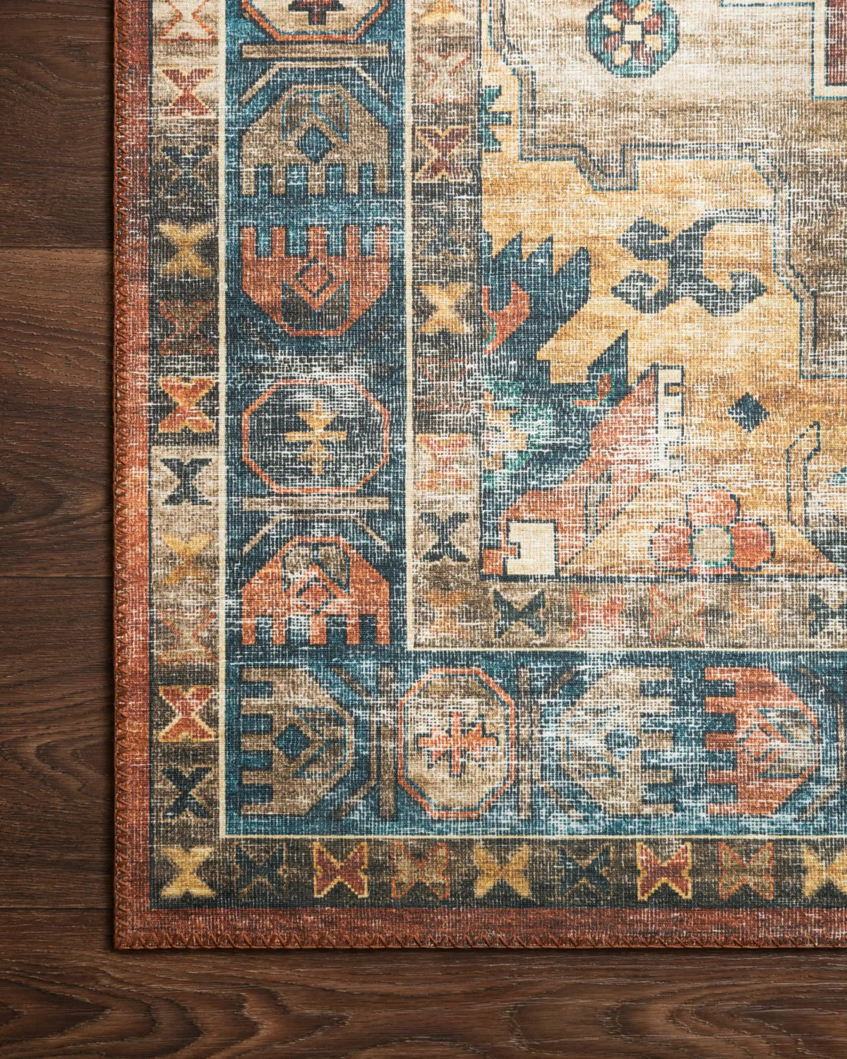 Skye SKY-11 Rust / Blue Area Rug by Loloi