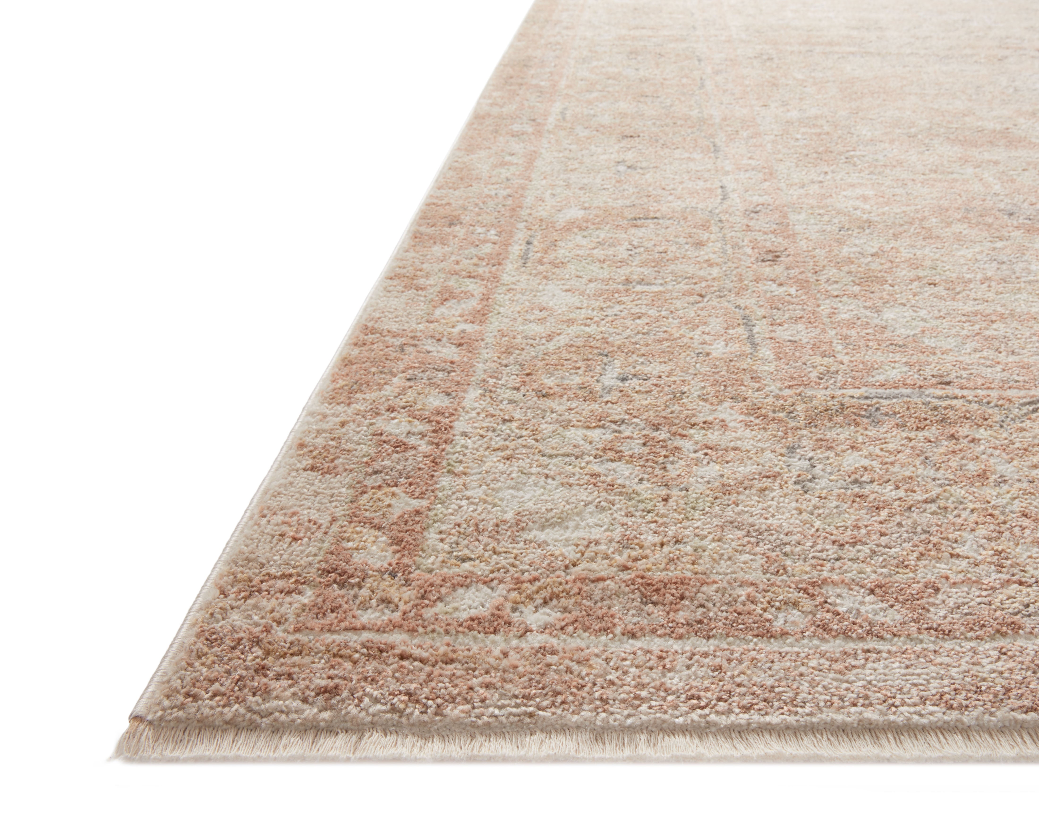 The Sonnet SNN-04 Terracotta / Natural Area Rug highlights rich terracotta and warm natural tones and traditional texture in a beautifully made power-loomed polypropylene and polyester area rug