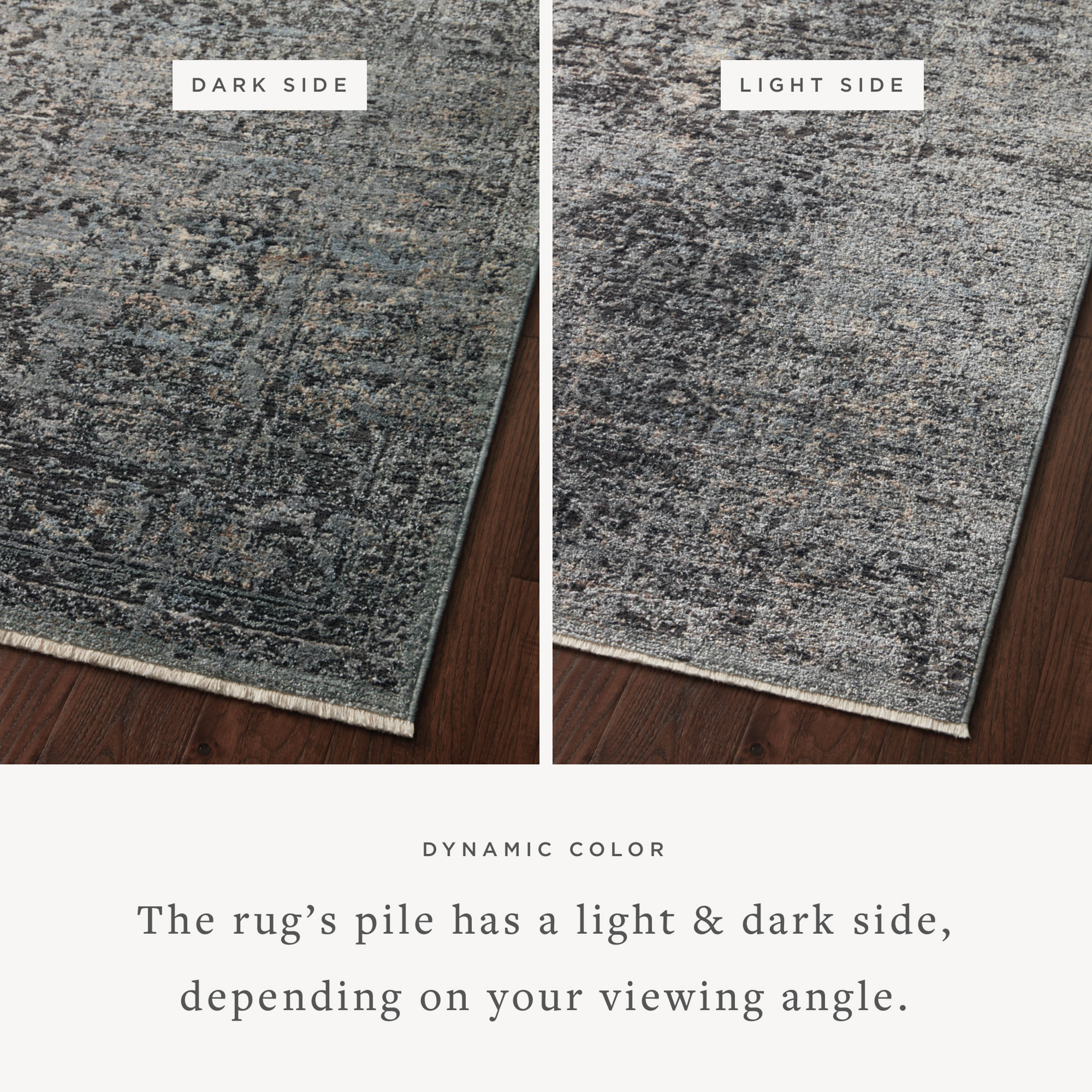 The Sonnet SNN-07 Charcoal / Mist Area Rug is a power-loomed polypropylene and polyester area rug that radiates deep charcoal and soft misty charm and traditional elegance