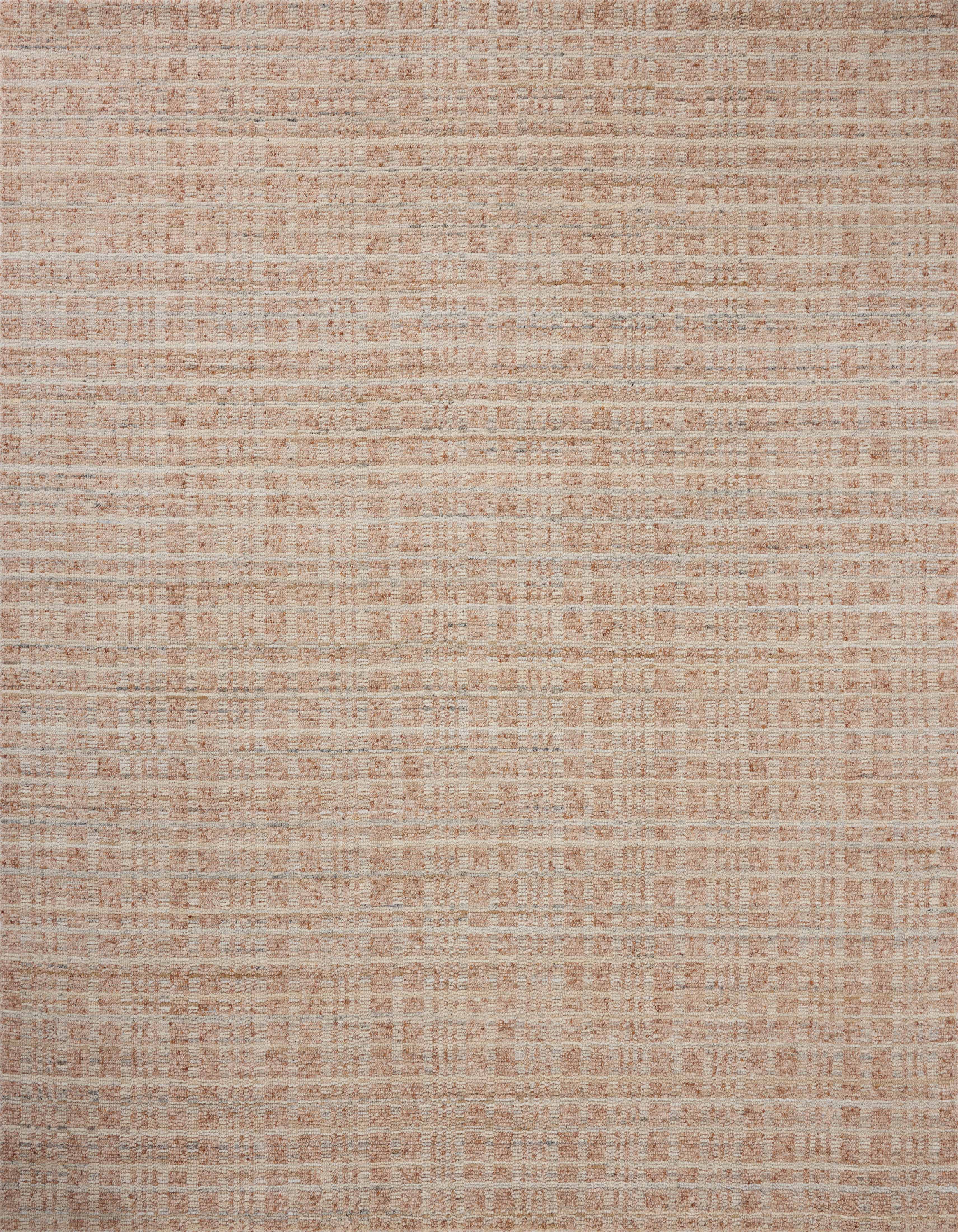The Sonya SOY-01 Terracotta / Natural Area Rug brings rich terracotta and warm natural character and graphic flair to your home in a hand-loomed wool area rug