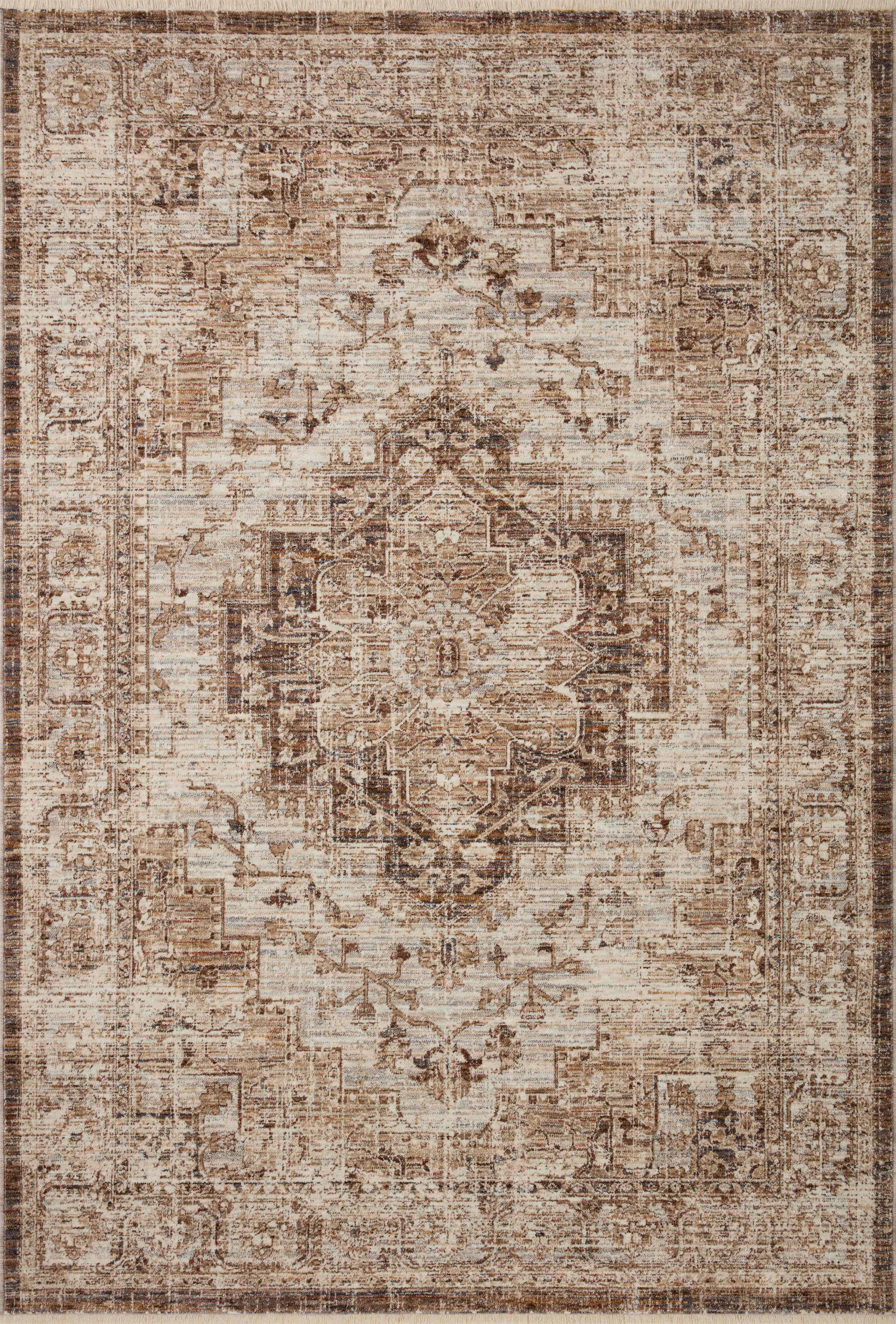 The Sorrento SOR-03 Mocha / Multi Area Rug blends luxurious mocha and vibrant multi-toned tones and vintage motifs into a power-loomed 100% polyester area rug with timeless appeal