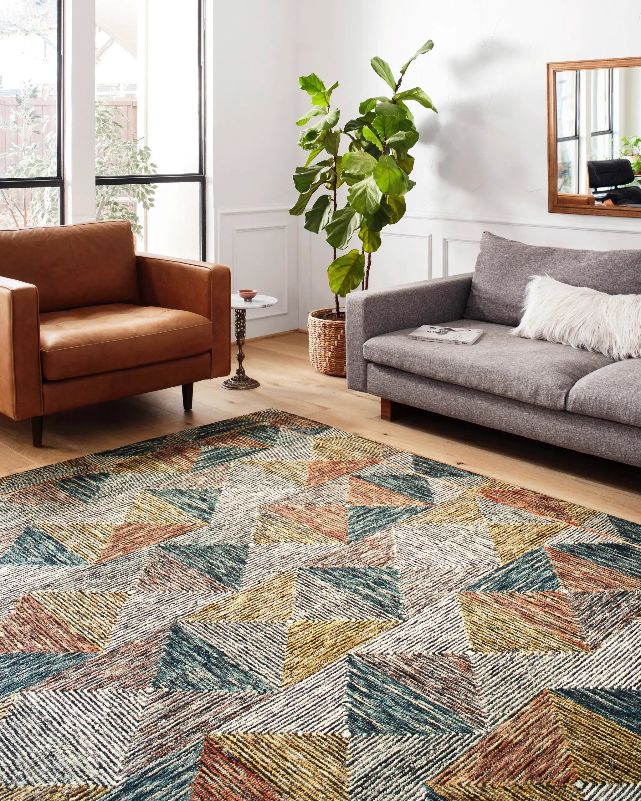 Spectrum SPE-01 Lagoon / Spice Area Rug by Loloi