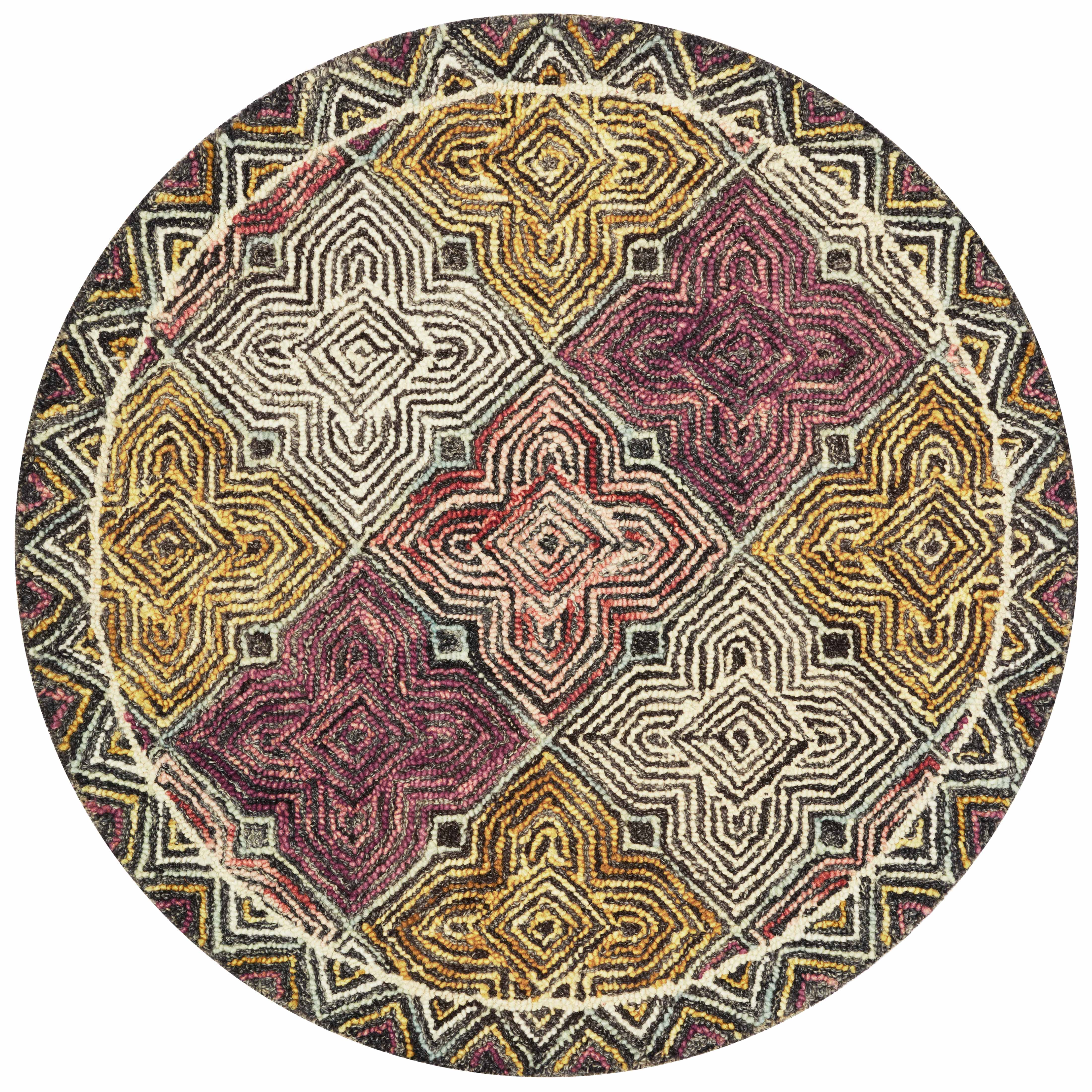 The Spectrum SPE-03 Charcoal / Multi Area Rug brings deep charcoal and vibrant multi-toned character and geometric and eclectic flair to your home in a hooked wool area rug