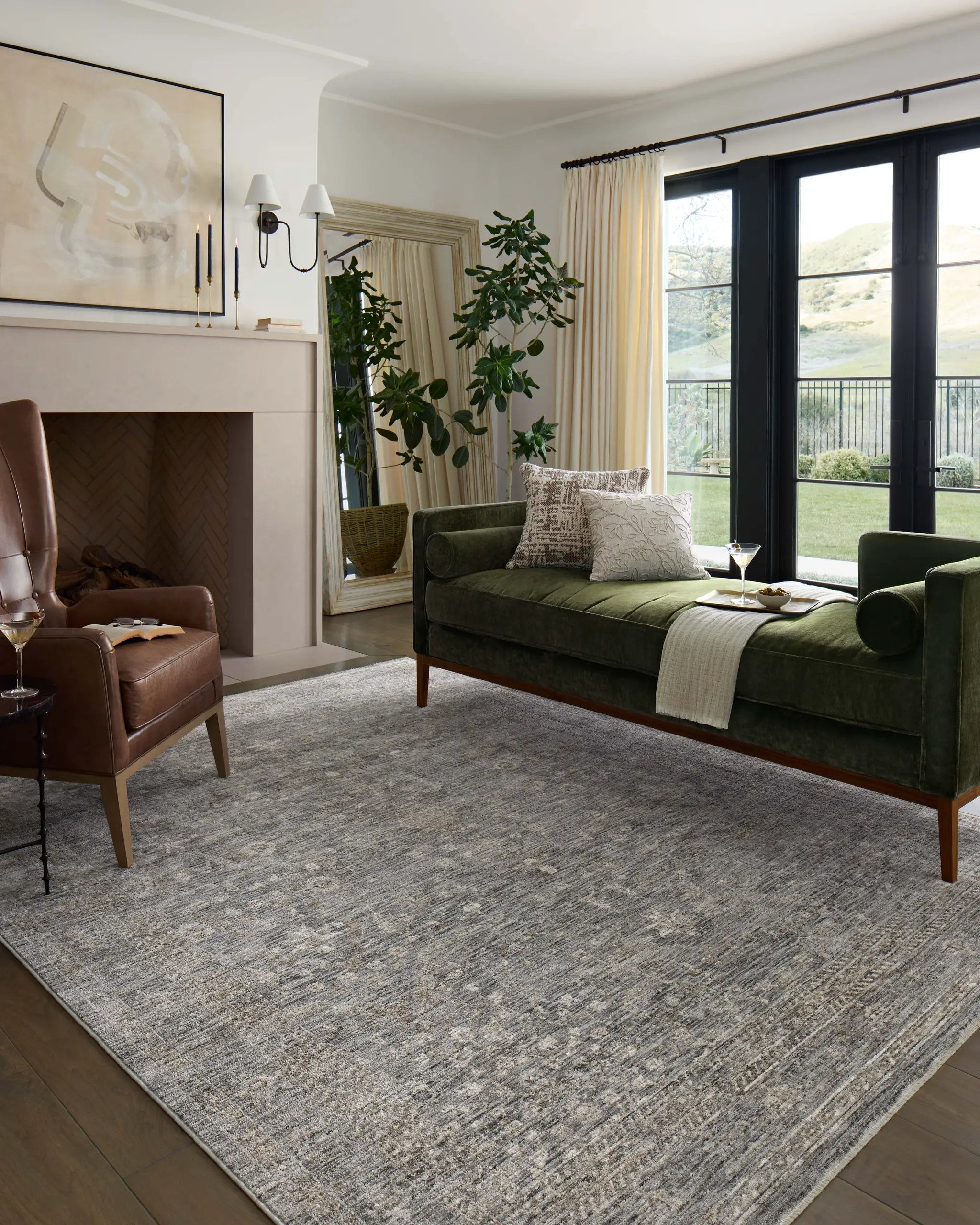 Tabitha TAI-02 Stone / Natural Area Rug by Loloi