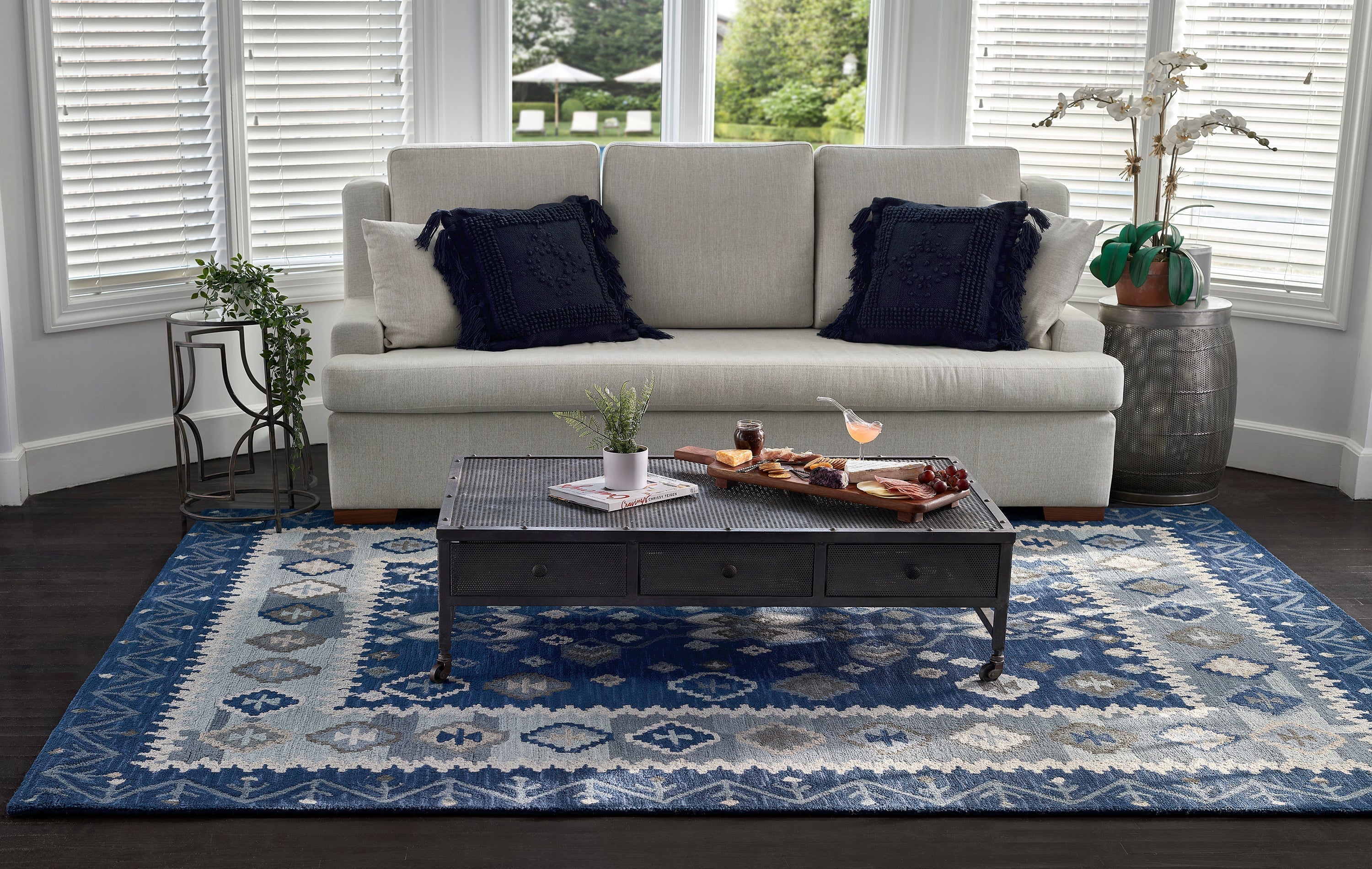Momeni Tangier TAN-1 Blue Hand Tufted Area Rug