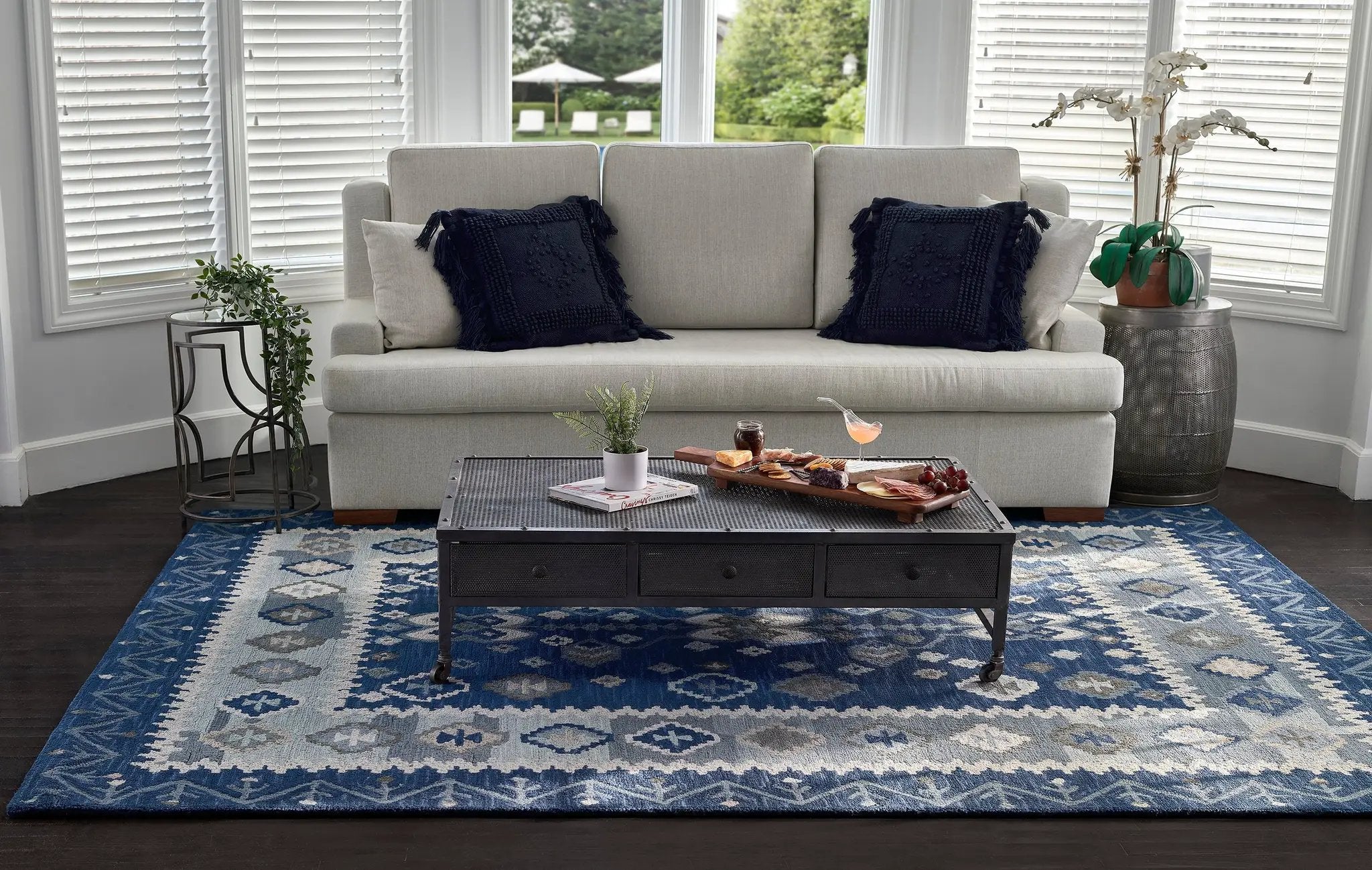 Tangier TAN-1 Blue Area Rug by Momeni