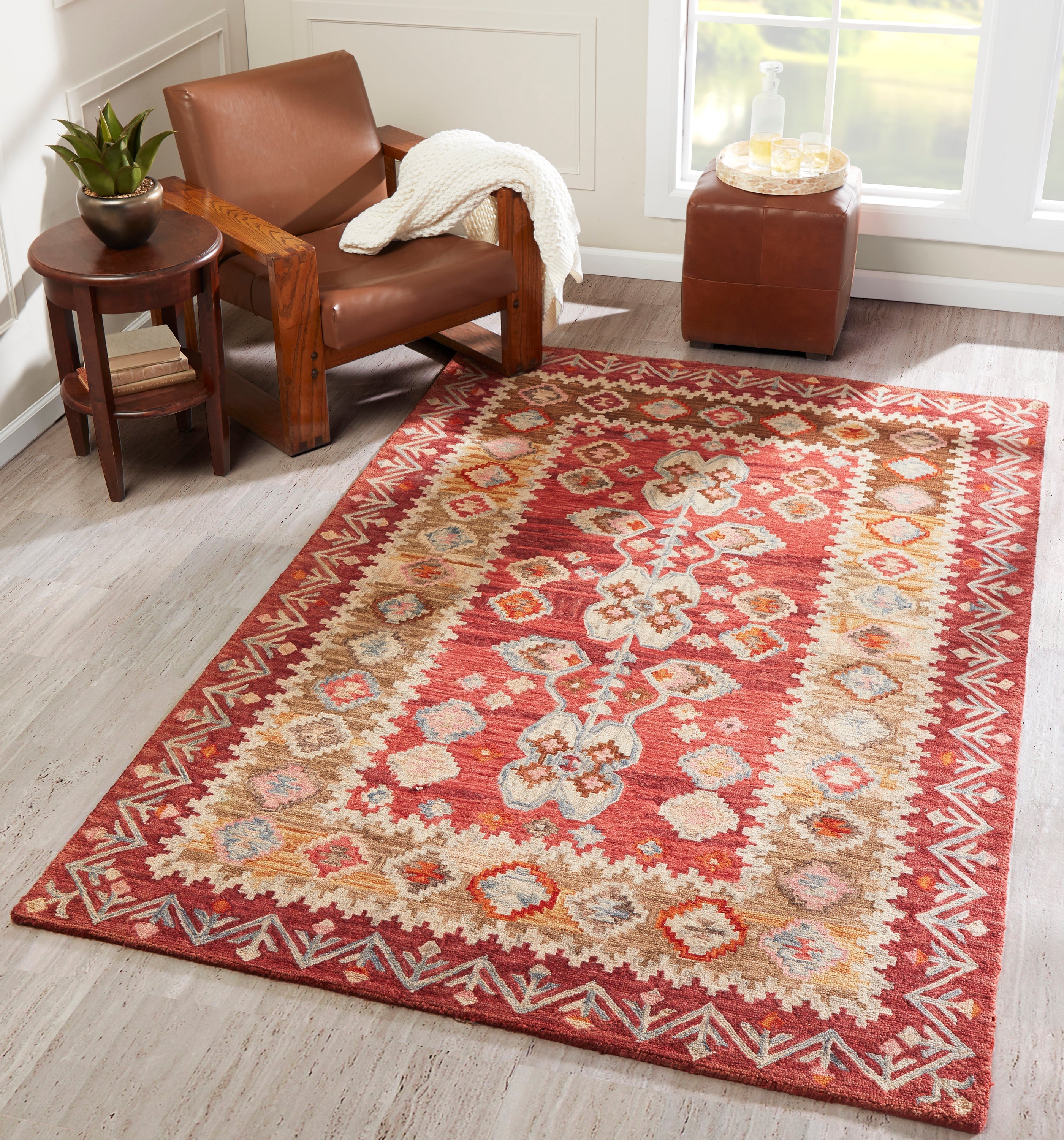 Momeni Tangier TAN-1 Red Hand Tufted Area Rug