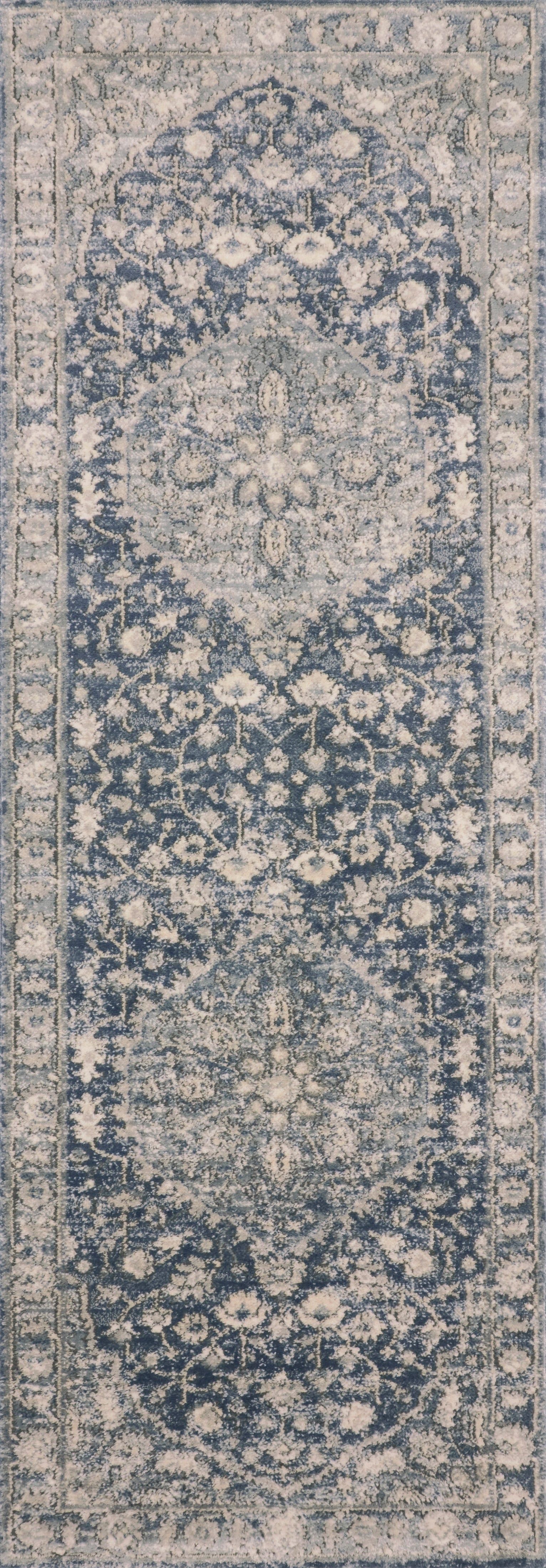 The Teagan TEA-01 Denim / Mist Area Rug combines casual denim and soft misty tones and contemporary patterns in a power-loomed polypropylene and polyester area rug for effortless elegance