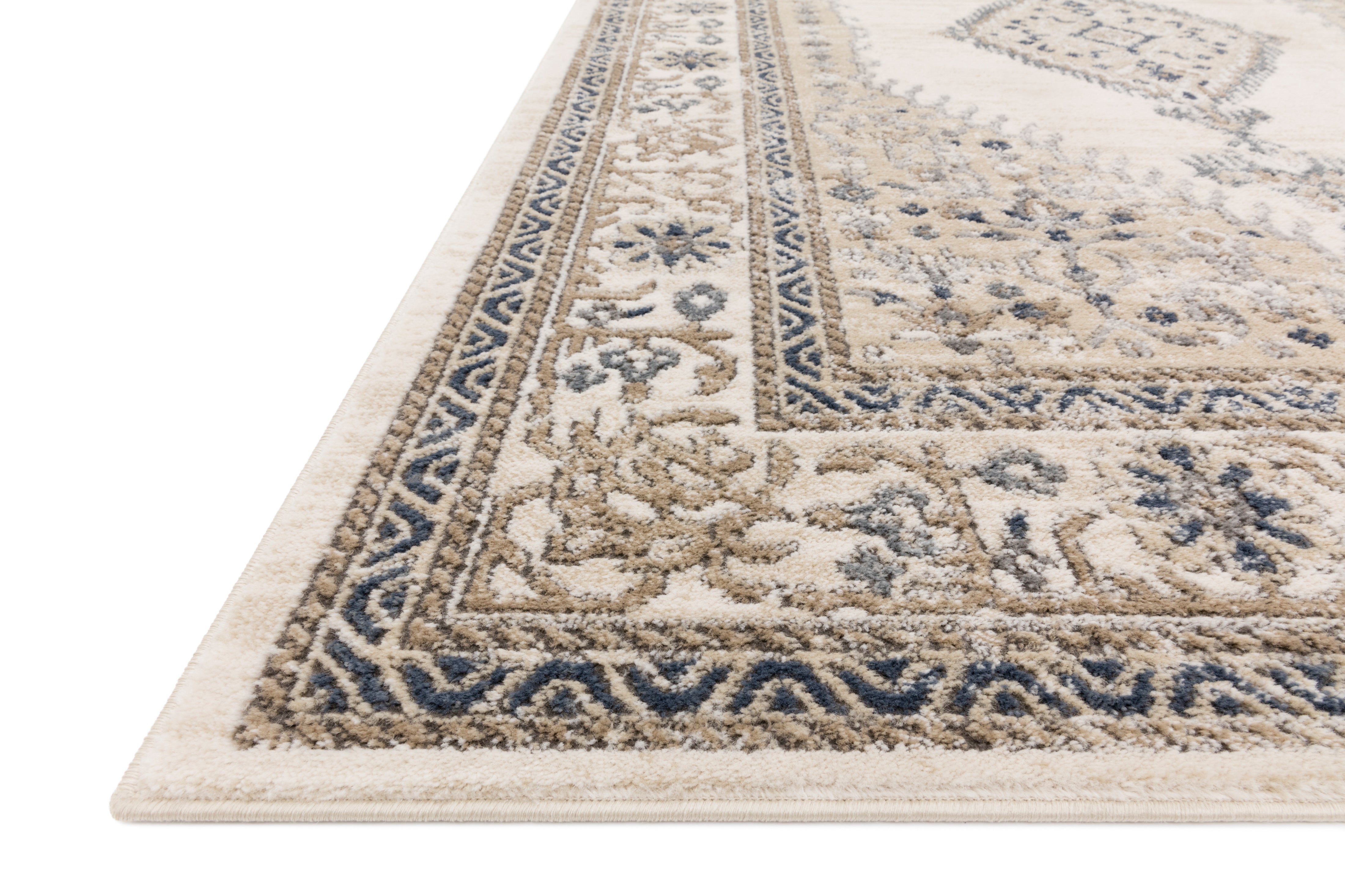 Rich in cozy oatmeal and refined ivory hues with contemporary detail, the Teagan TEA-02 Oatmeal / Ivory Area Rug is a power-loomed polypropylene and polyester area rug built for style and comfort