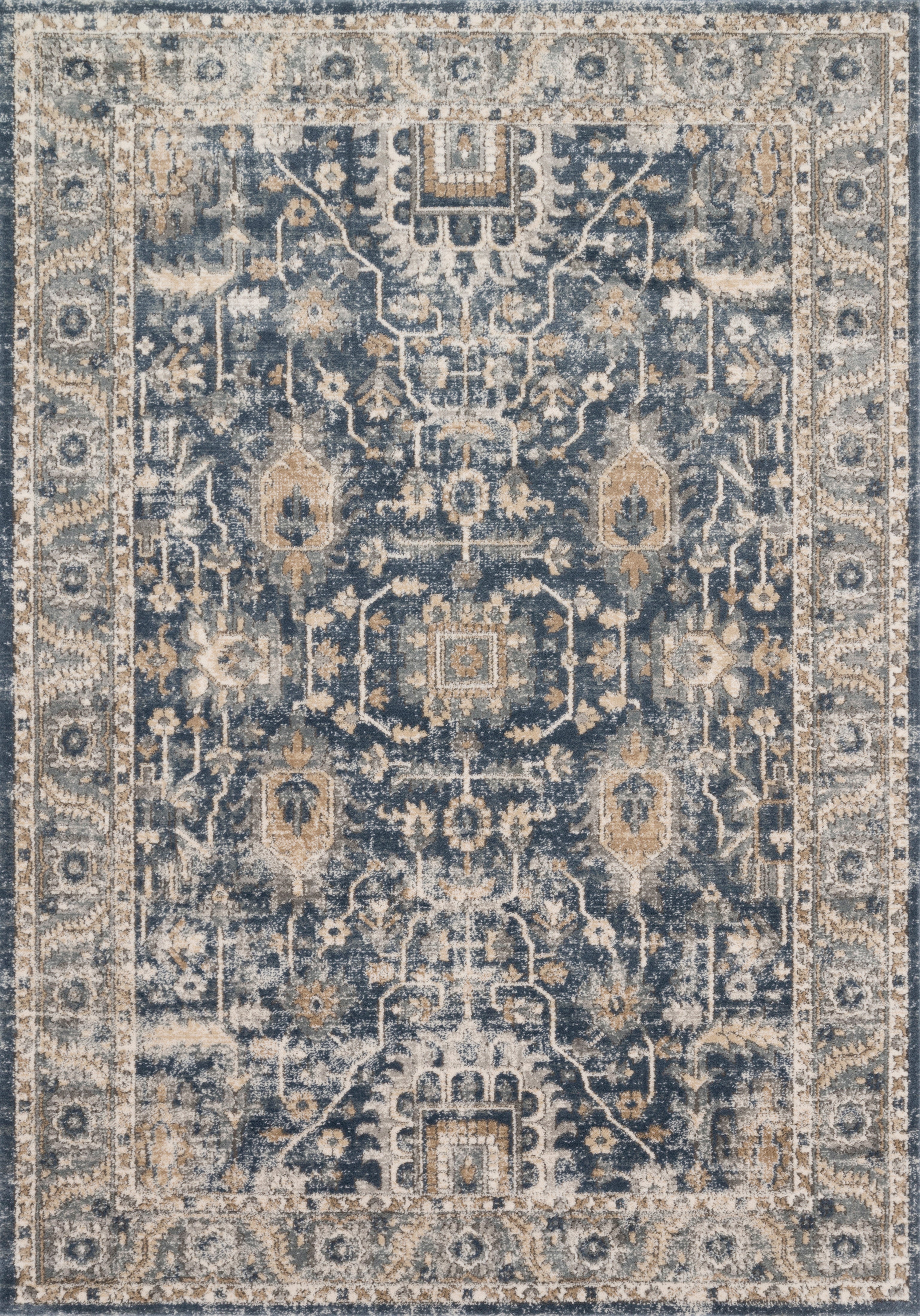 The Teagan TEA-03 Denim / Pebble Area Rug offers casual denim and subtle pebble sophistication and contemporary charm in a power-loomed polypropylene and polyester area rug