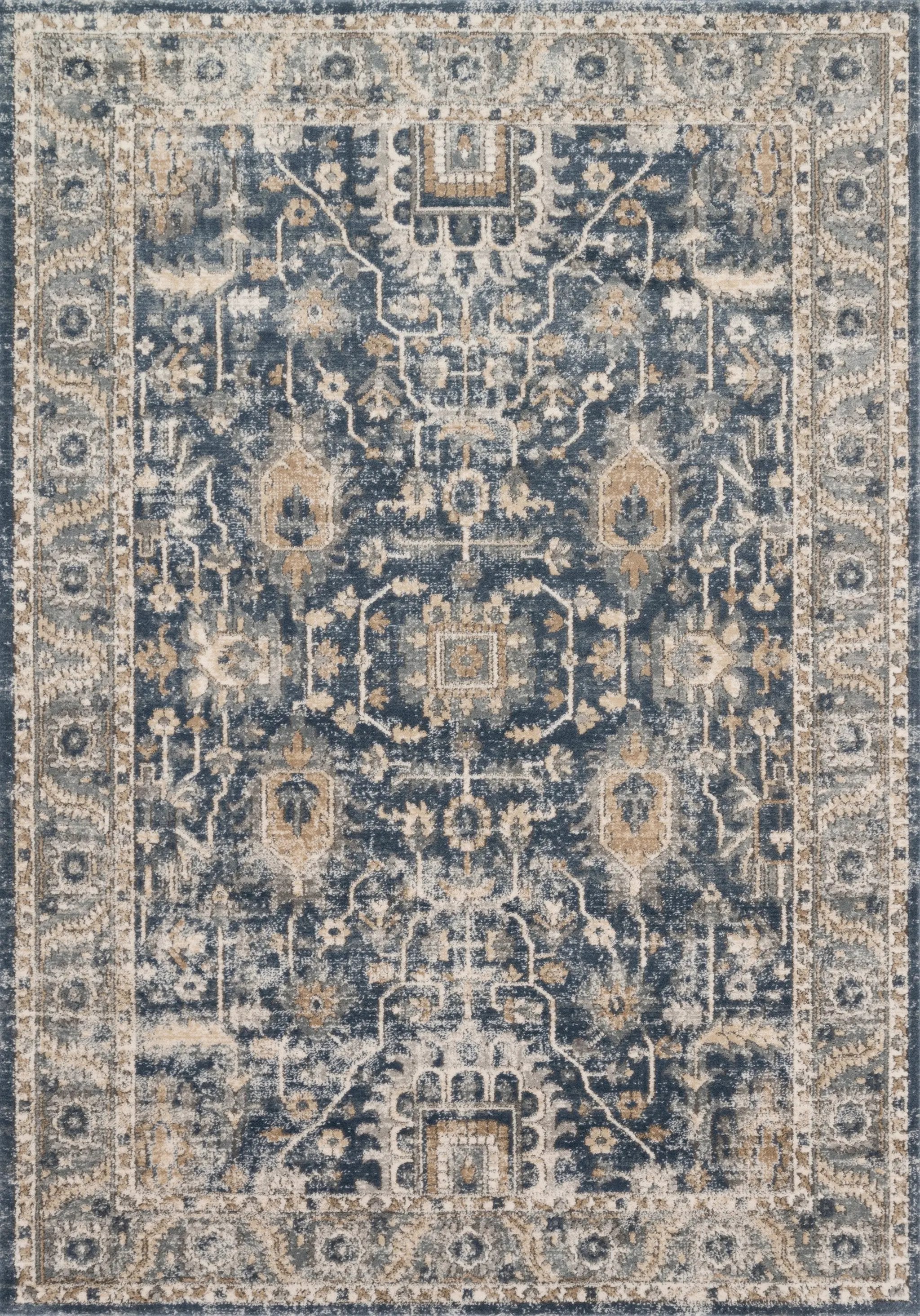 Teagan TEA-03 Denim / Pebble Area Rug by Loloi