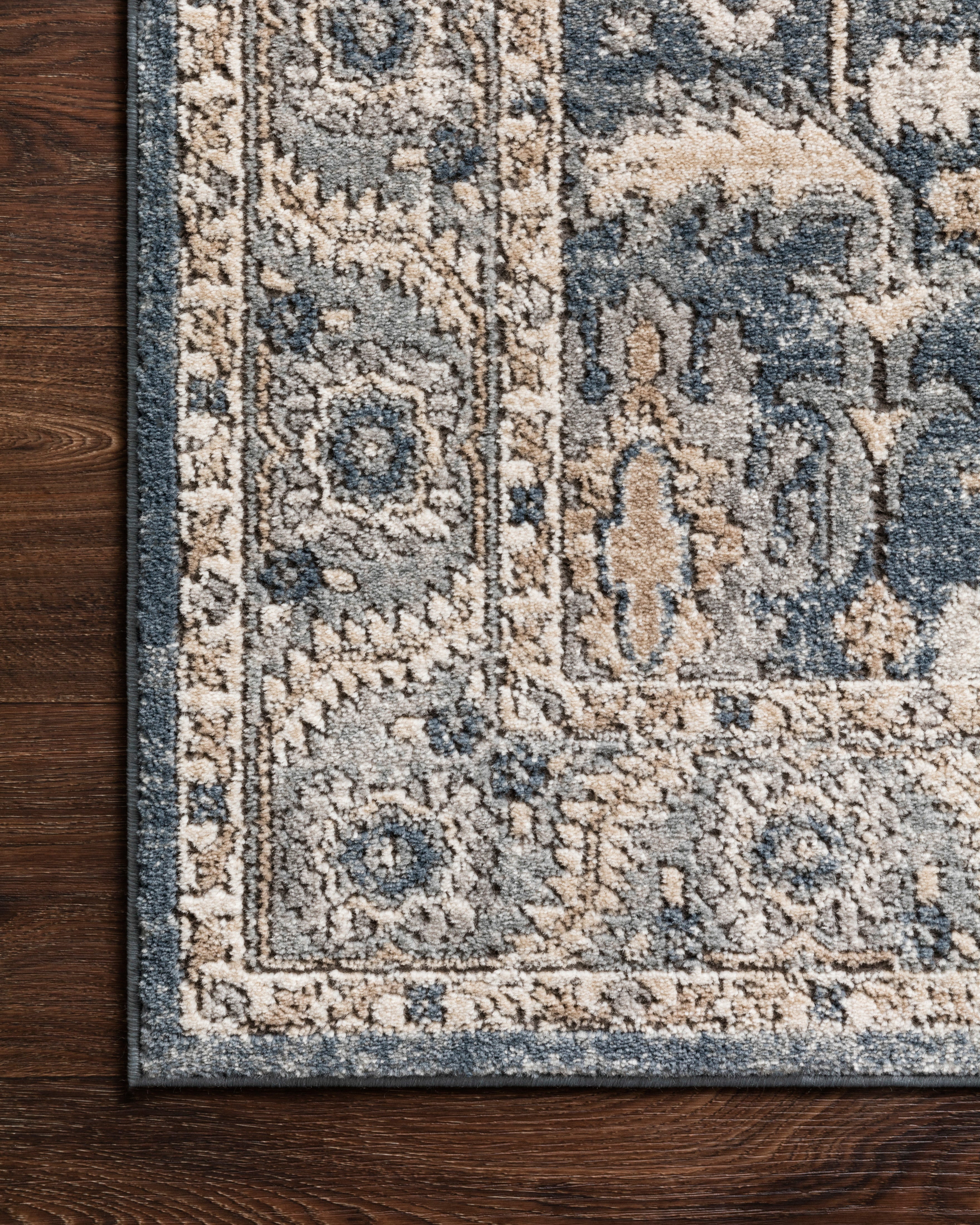 The Teagan TEA-03 Denim / Pebble Area Rug offers casual denim and subtle pebble sophistication and contemporary charm in a power-loomed polypropylene and polyester area rug