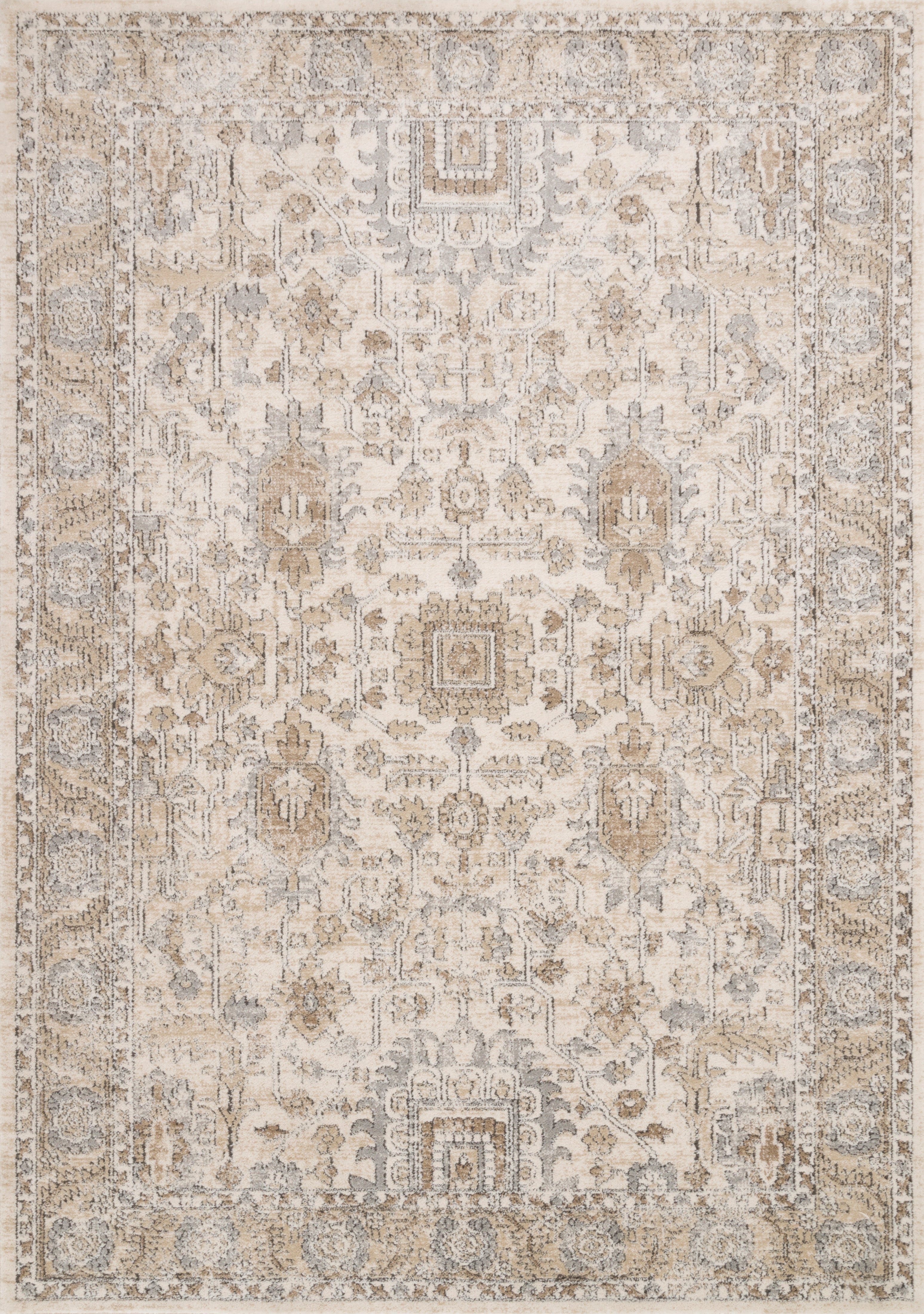 Expertly crafted as a power-loomed polypropylene and polyester area rug with contemporary artistry, the Teagan TEA-03 Ivory / Sand Area Rug captures refined ivory and sandy tones beautifully