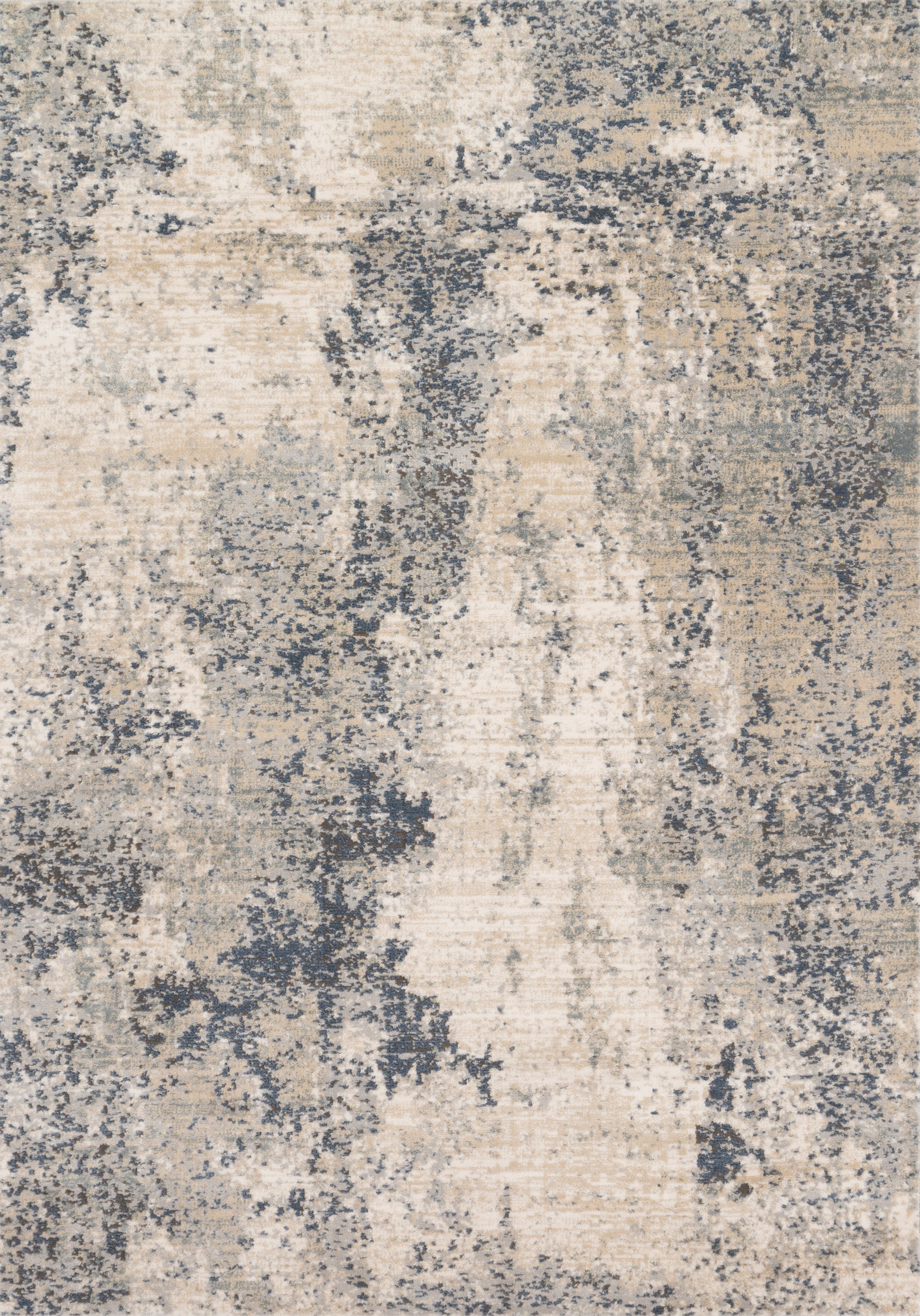 The Teagan TEA-07 Natural / Denim Area Rug highlights warm natural and casual denim tones and contemporary texture in a beautifully made power-loomed polypropylene and polyester area rug