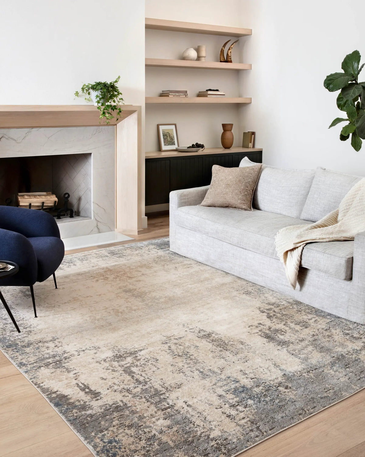 Teagan TEA-08 Ivory / Mist Area Rug by Loloi