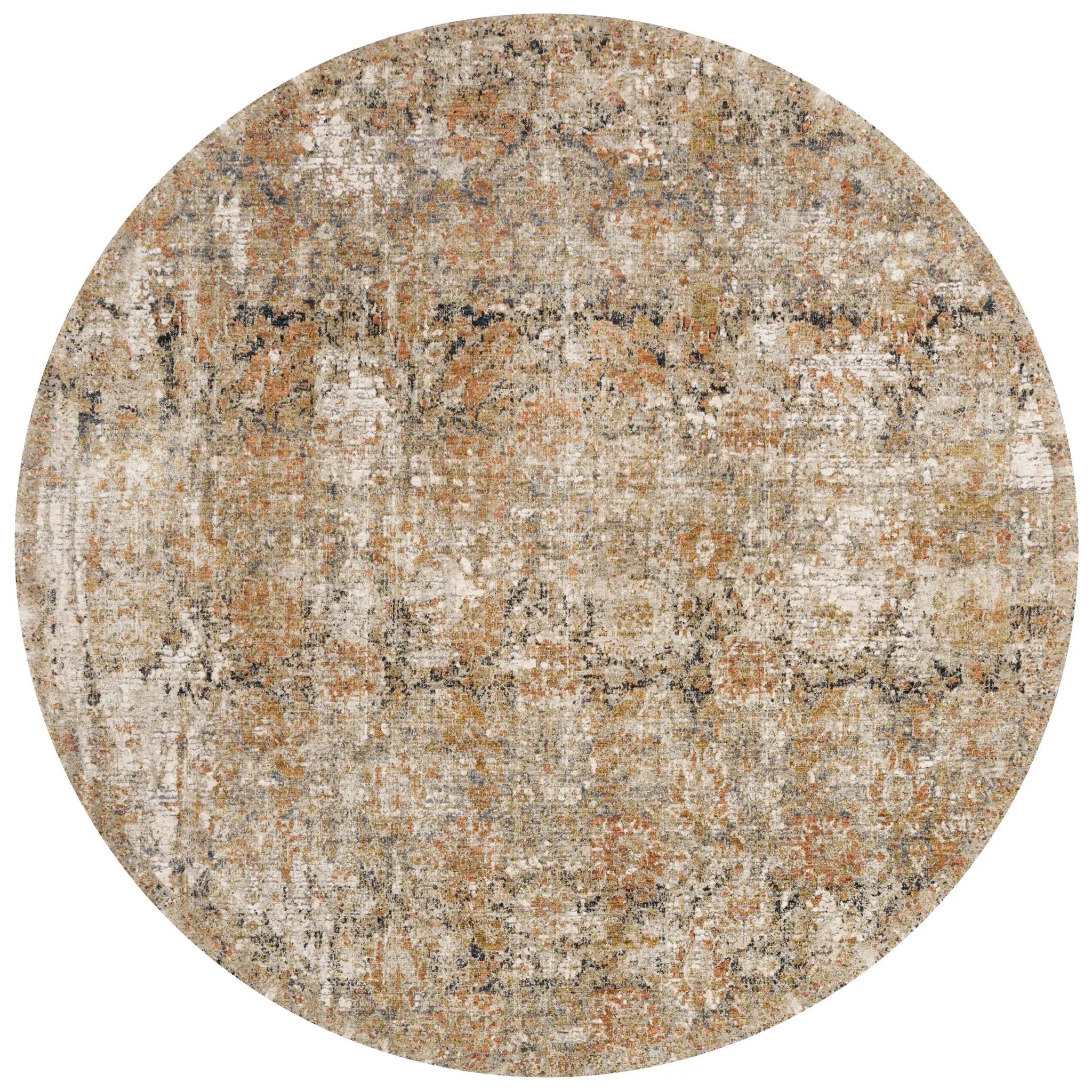 Theia THE-02 Taupe / Gold Area Rug by Loloi