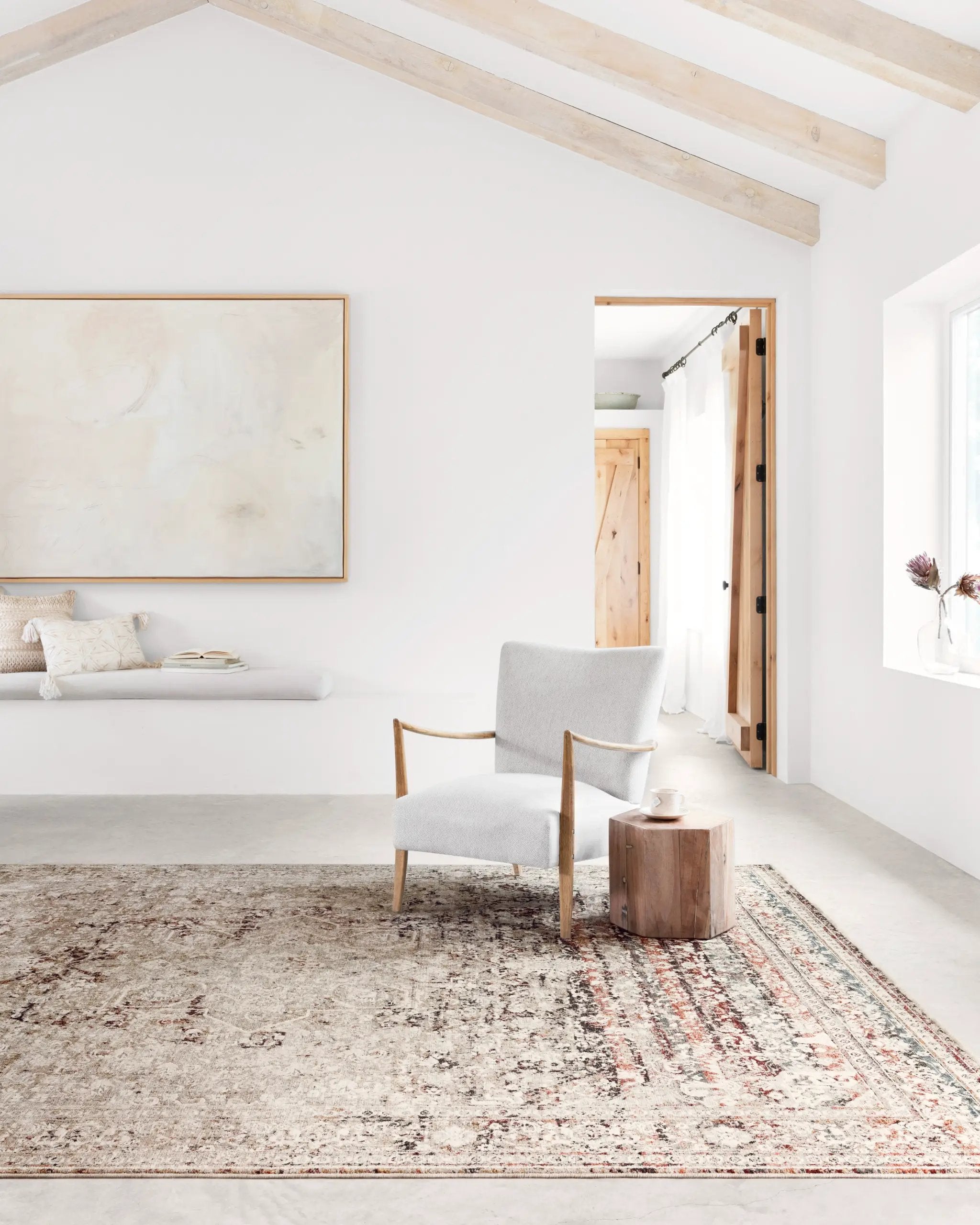 Theia THE-05 Taupe / Brick Area Rug by Loloi