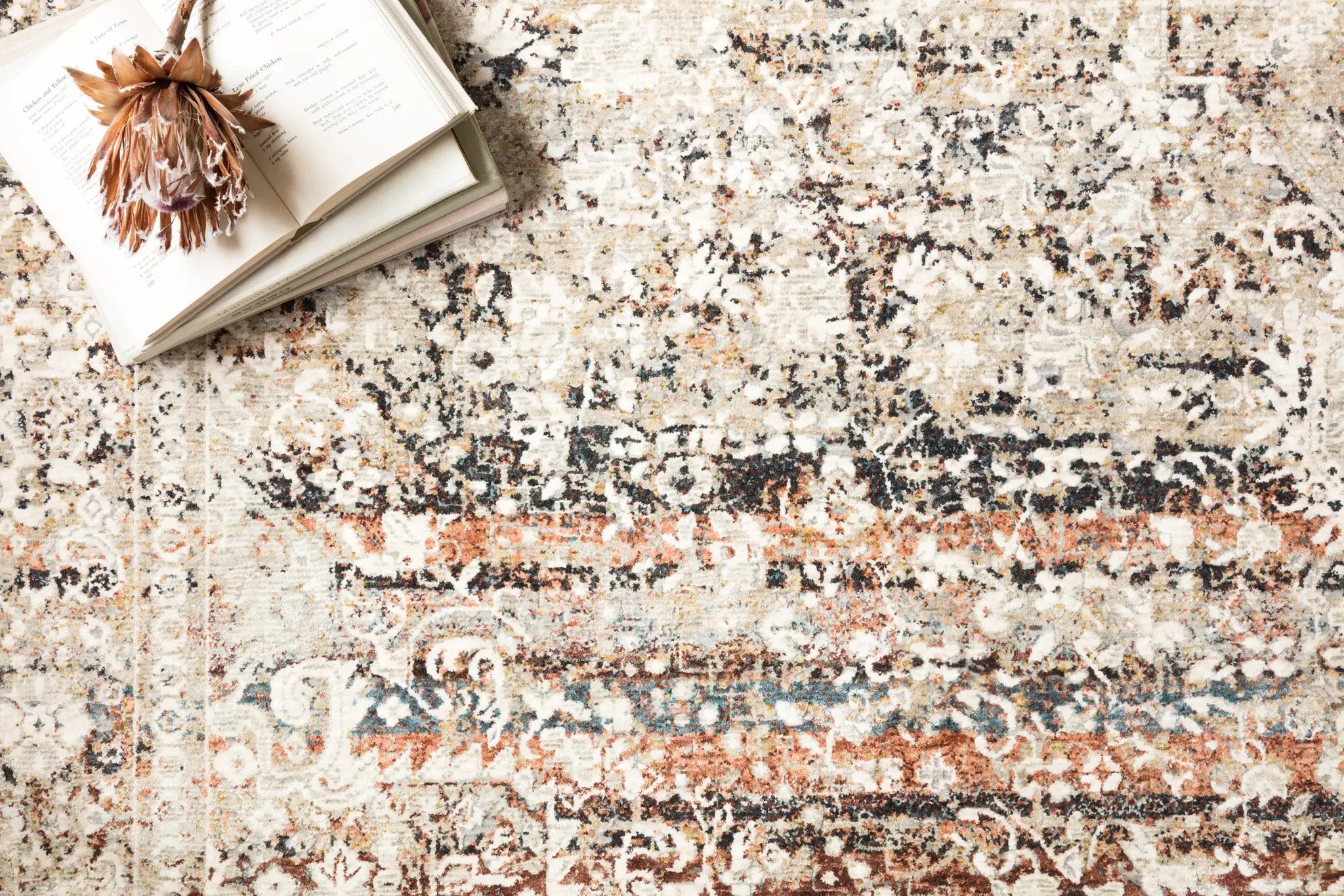 Theia THE-05 Taupe / Brick Area Rug by Loloi
