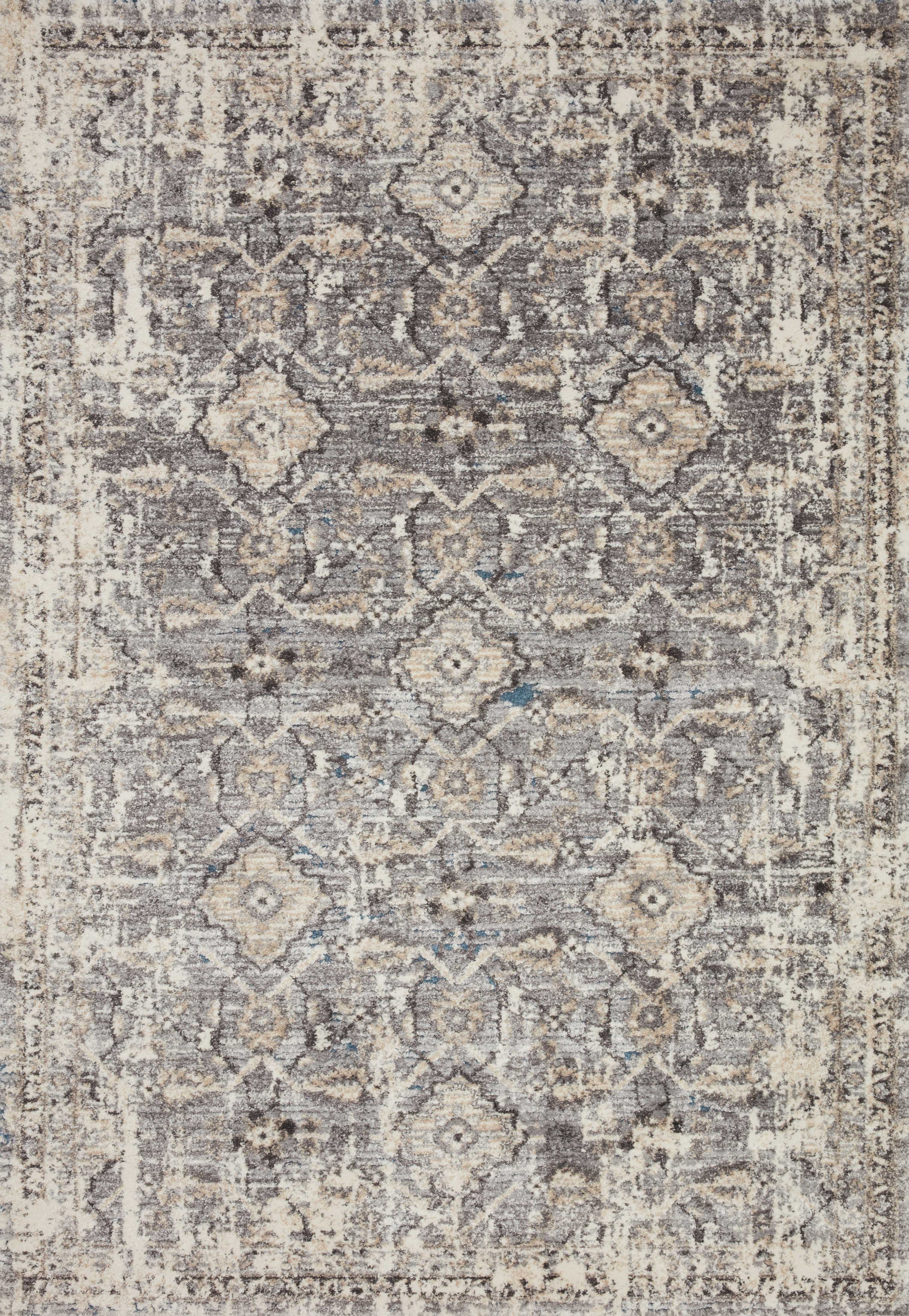 The Theory THY-03 Natural / Grey Area Rug blends warm natural and elegant grey tones and transitional motifs into a power-loomed polypropylene and polyester area rug with timeless appeal