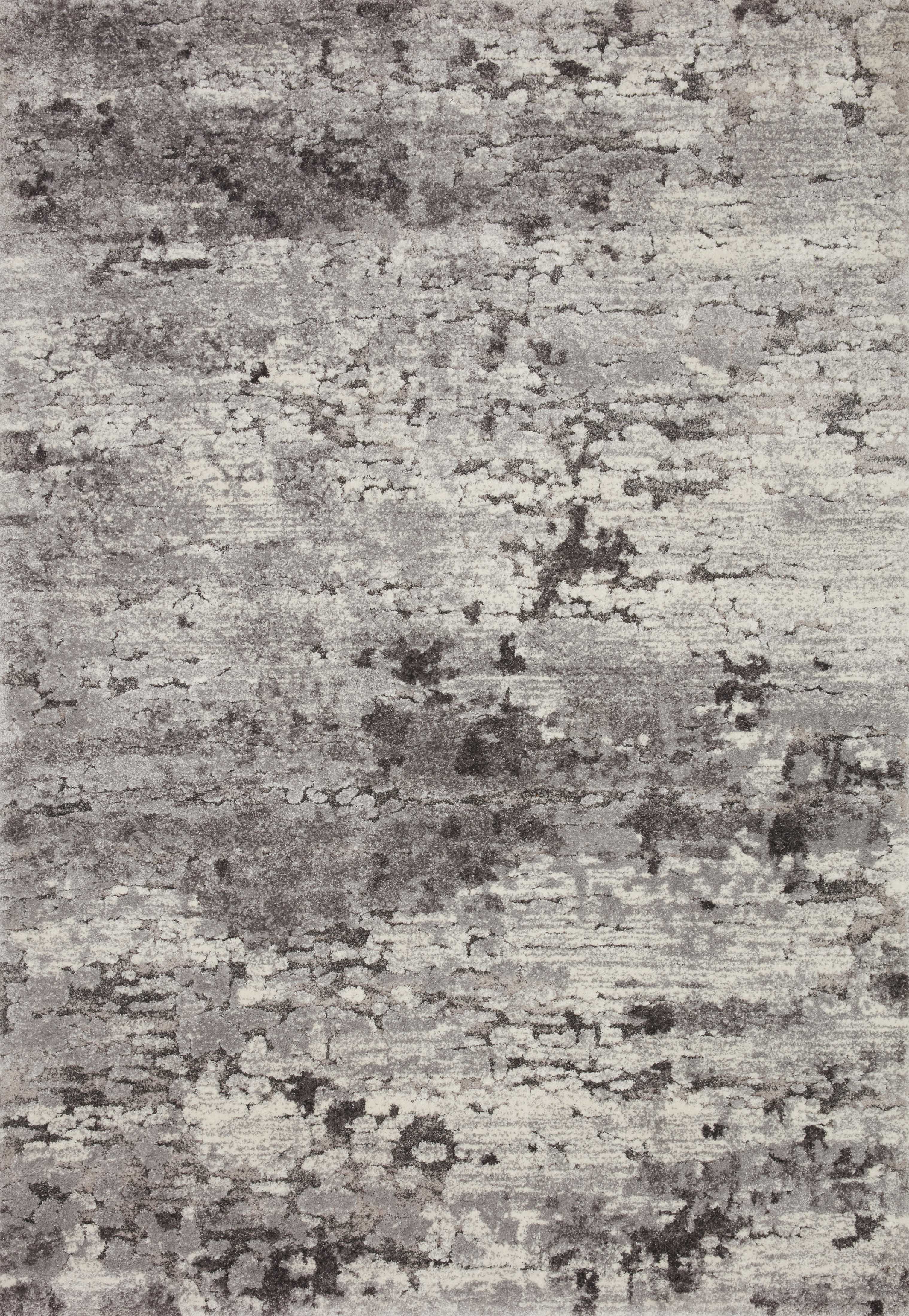 A power-loomed polypropylene and polyester area rug featuring transitional design and deep charcoal and elegant grey tones, the Theory THY-08 Charcoal / Grey Area Rug adds character to any room
