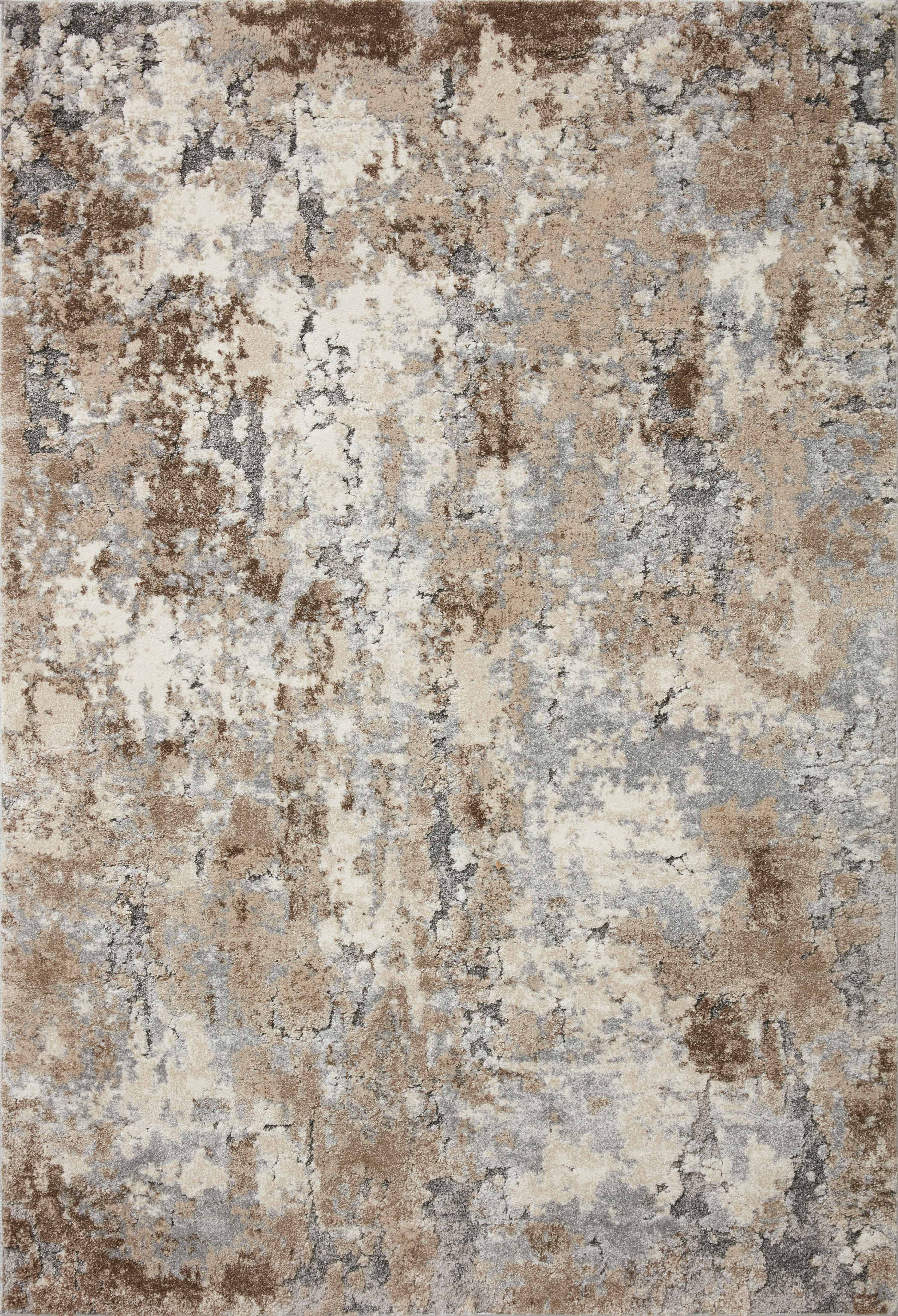 The Theory THY-09 Dove / Bark Area Rug offers gentle dove and grounded bark sophistication and transitional charm in a power-loomed polypropylene and polyester area rug