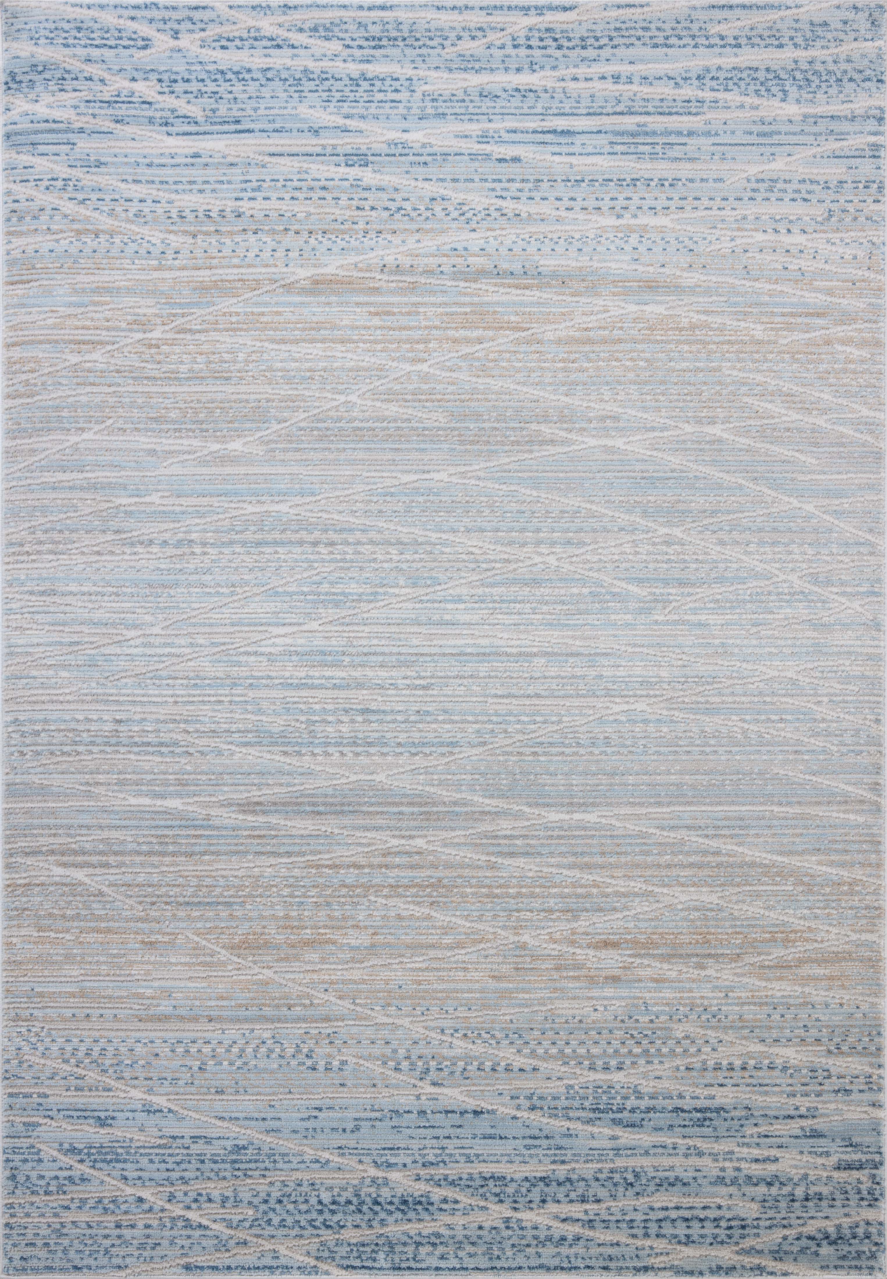 The Townes TOW-07 Natural / Sky Area Rug offers warm natural and breezy sky-blue sophistication and abstract charm in a power-loomed polyester area rug