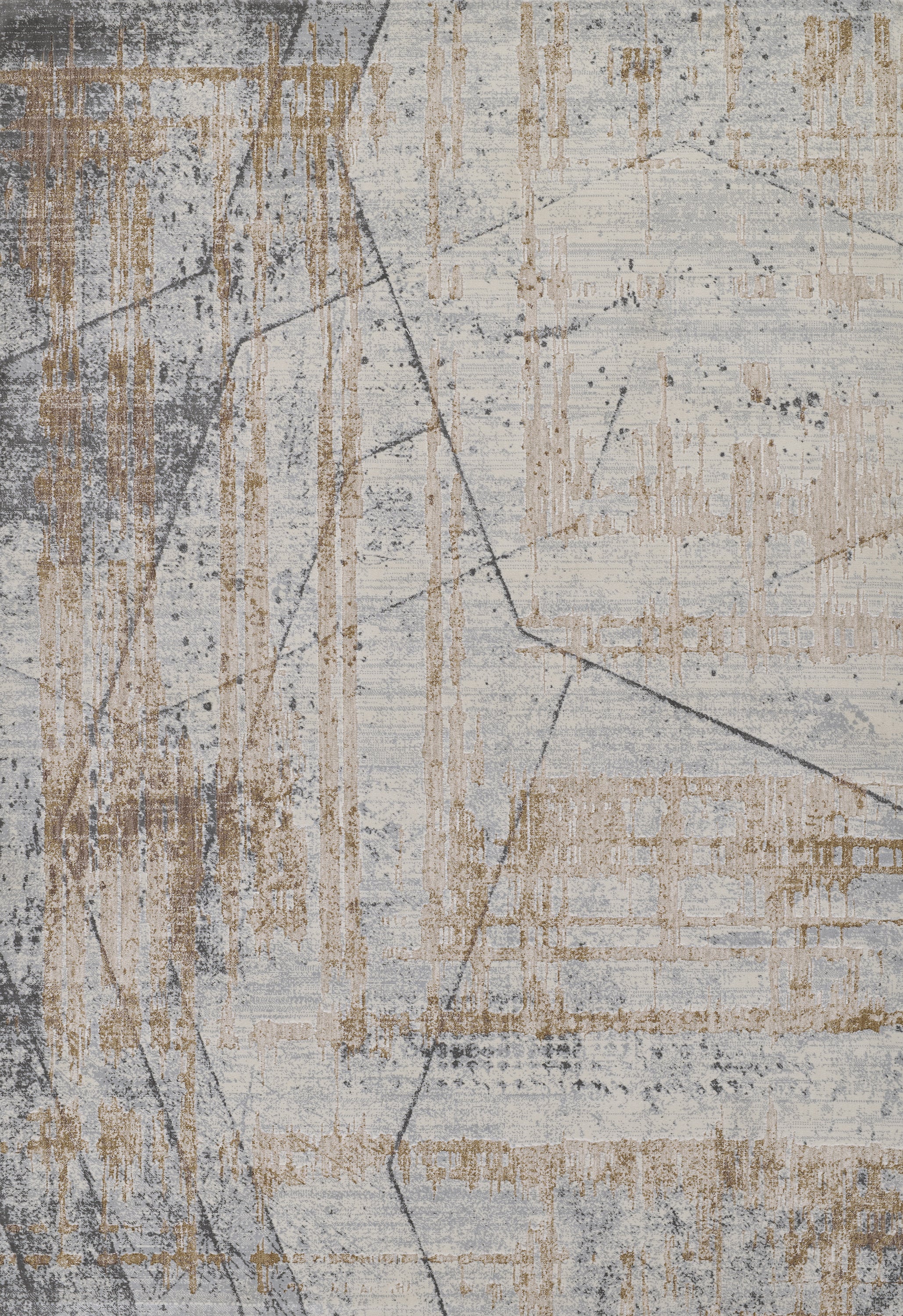 Momeni Vera VRA-2 Blue Area Rug, modern abstract rug with blue and ivory architectural pattern