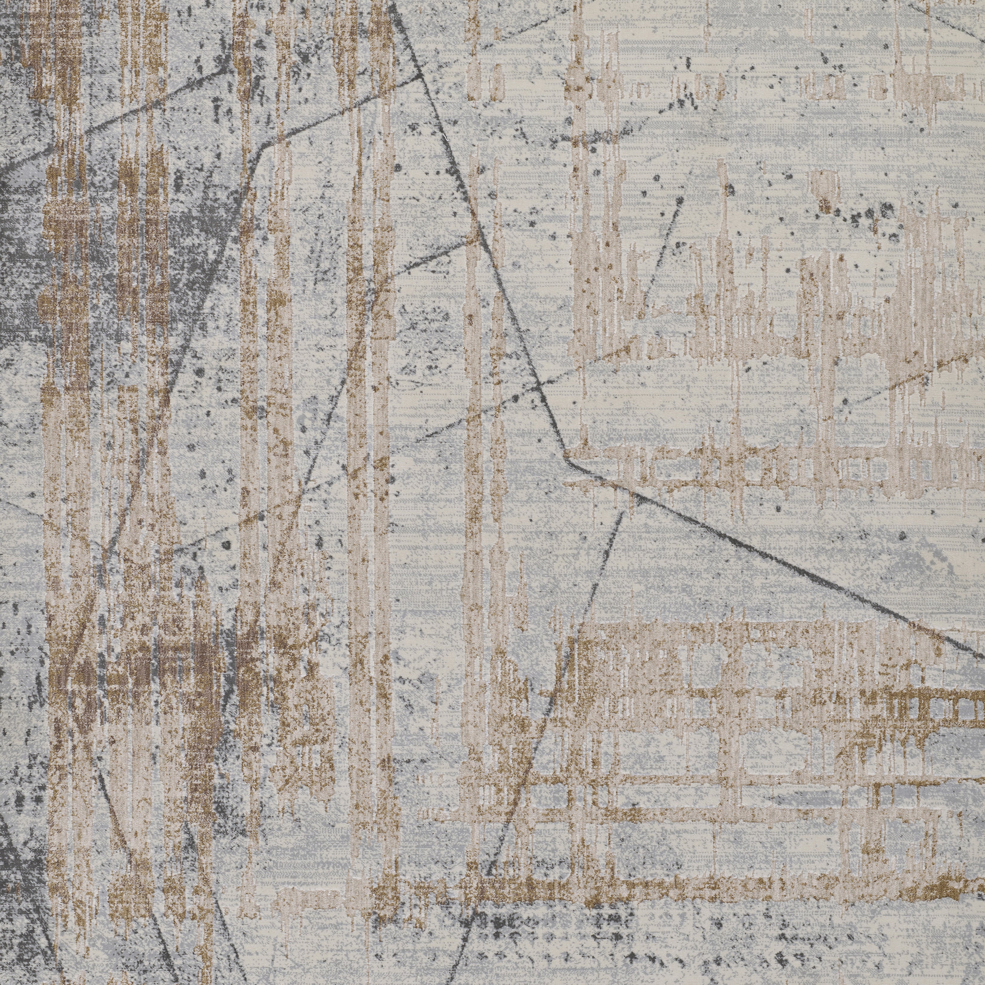 Momeni Vera VRA-2 Blue Area Rug, modern abstract rug with blue and ivory architectural pattern