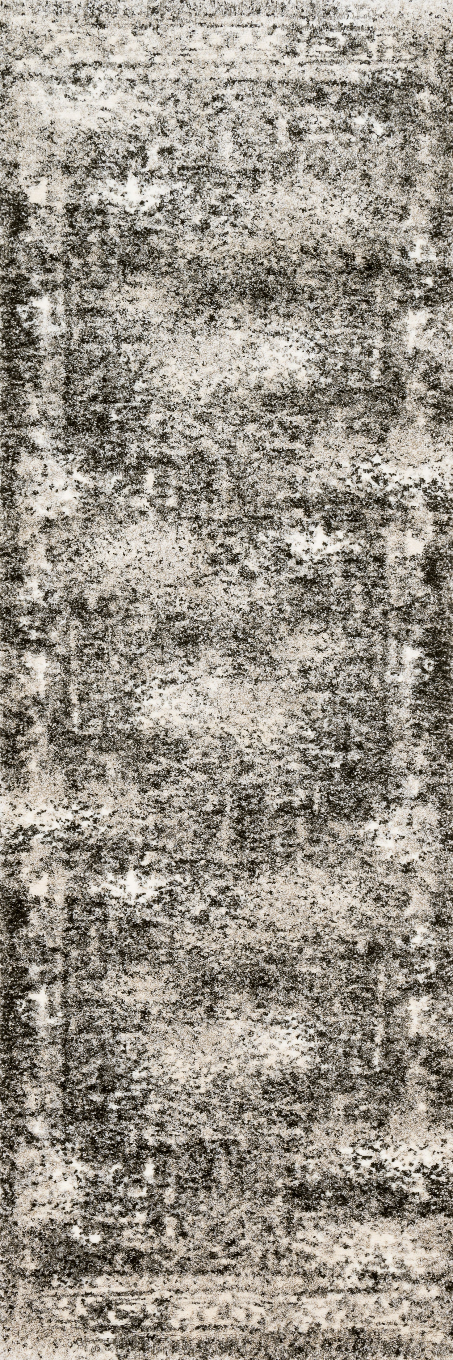 The Viera VR-03 Ash Area Rug highlights modern ash tones and contemporary and vintage texture in a beautifully made power-loomed polypropylene and polyester area rug