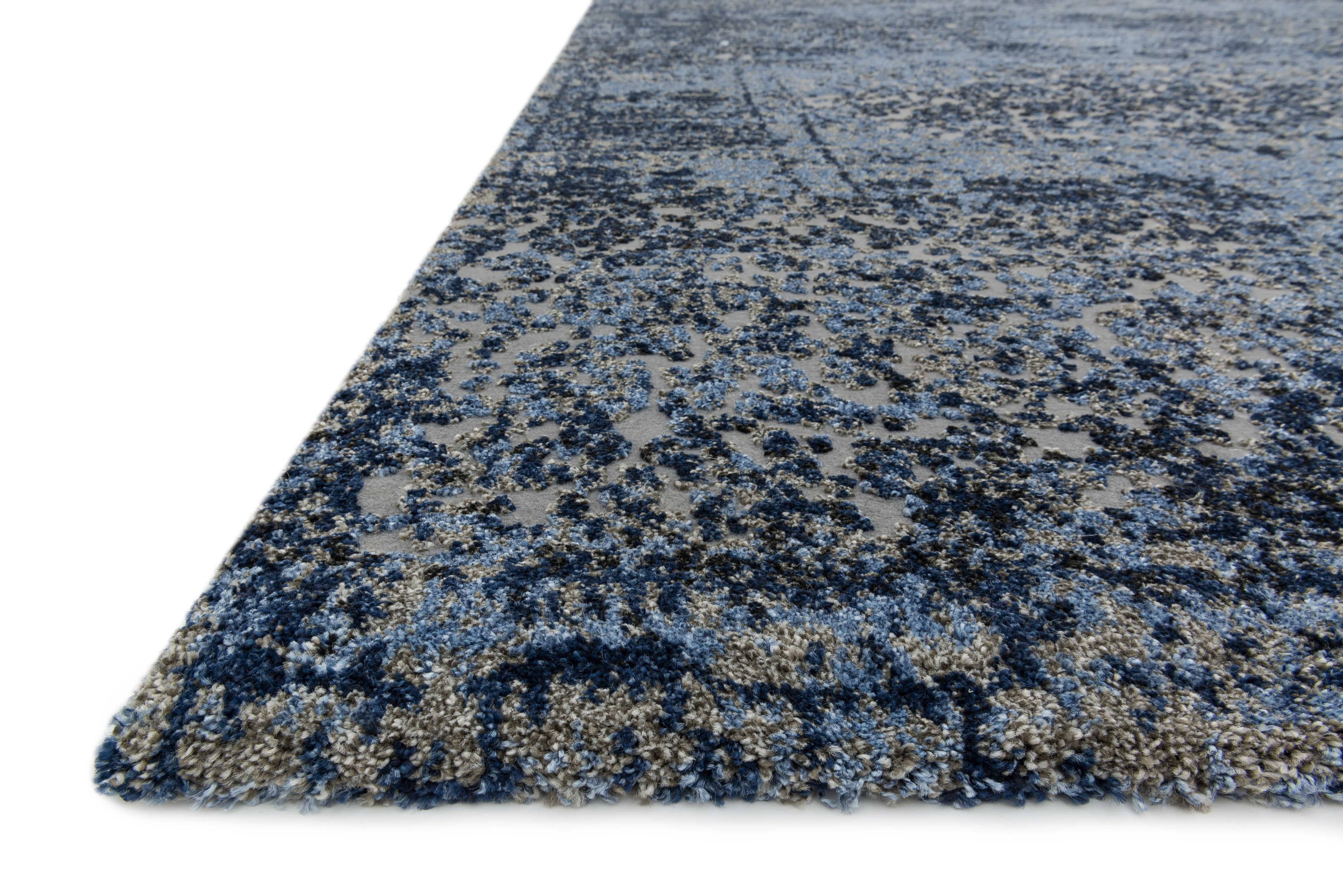 The Viera VR-06 Lt. Blue / Grey Area Rug transforms any space with light blue and elegant grey tones and contemporary and vintage design in a power-loomed polypropylene and polyester area rug