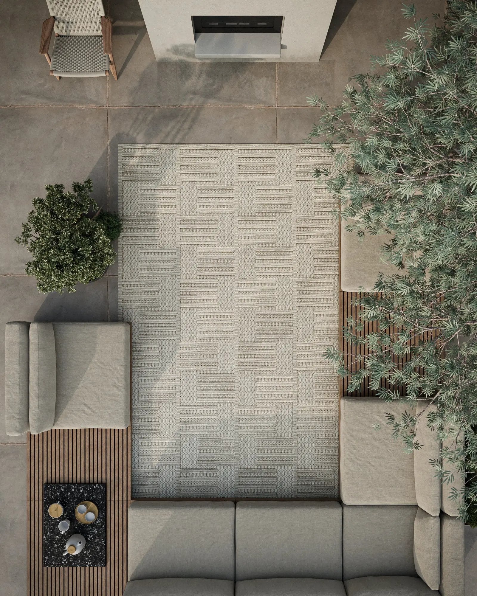 Vines VN-02 Beige Area Rug by Momeni