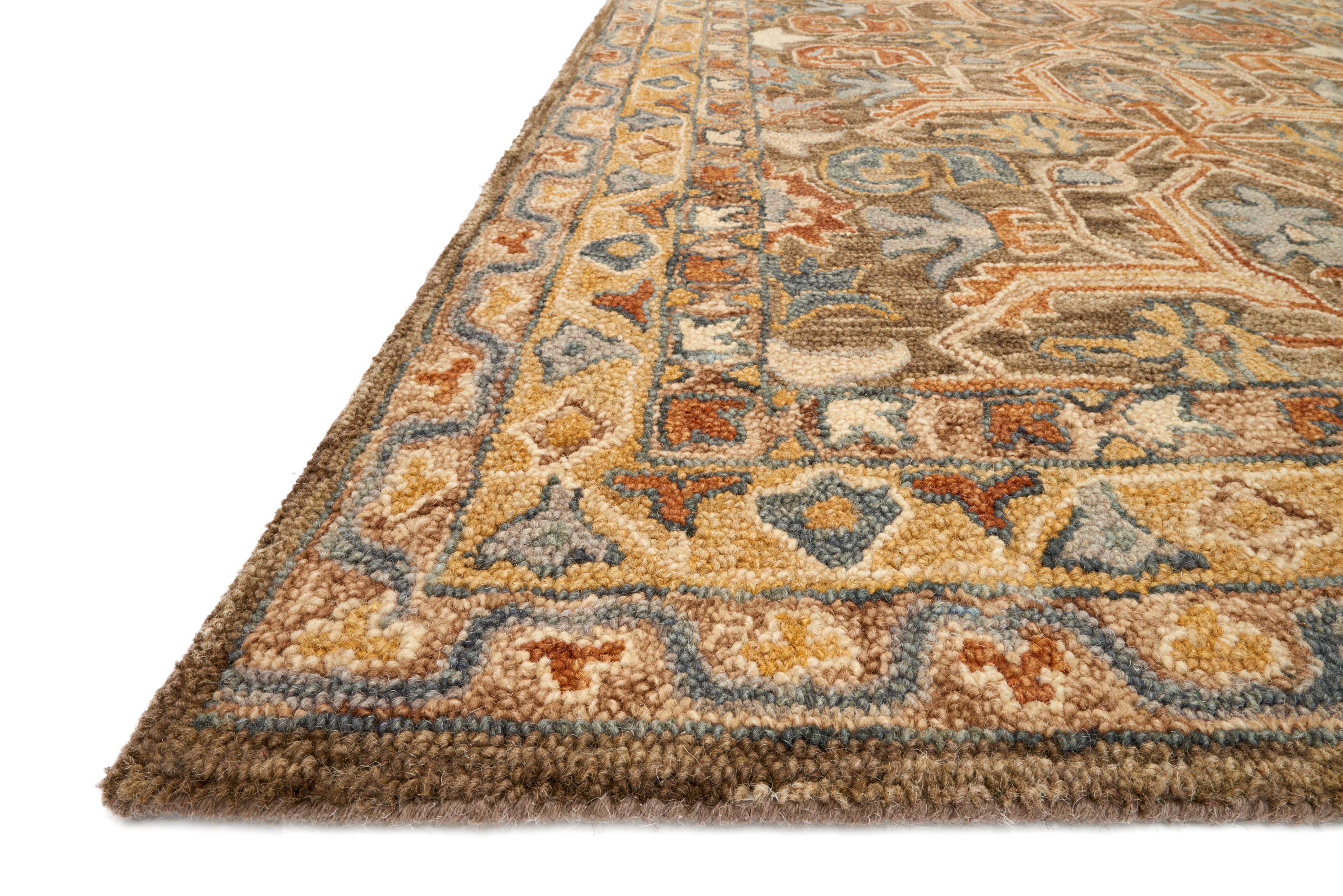 A hooked 100% wool area rug with traditional flair in rich walnut and vibrant multi-toned tones, the Victoria VK-01 Walnut / Multi Area Rug anchors any room