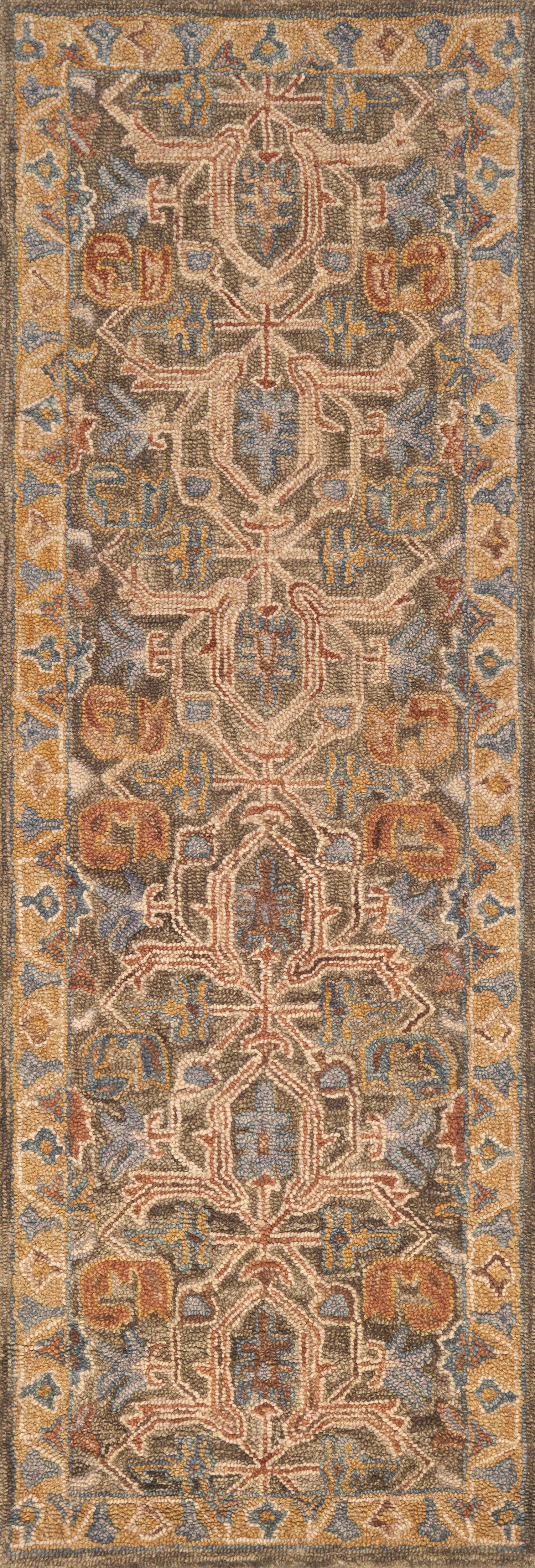 A hooked 100% wool area rug with traditional flair in rich walnut and vibrant multi-toned tones, the Victoria VK-01 Walnut / Multi Area Rug anchors any room