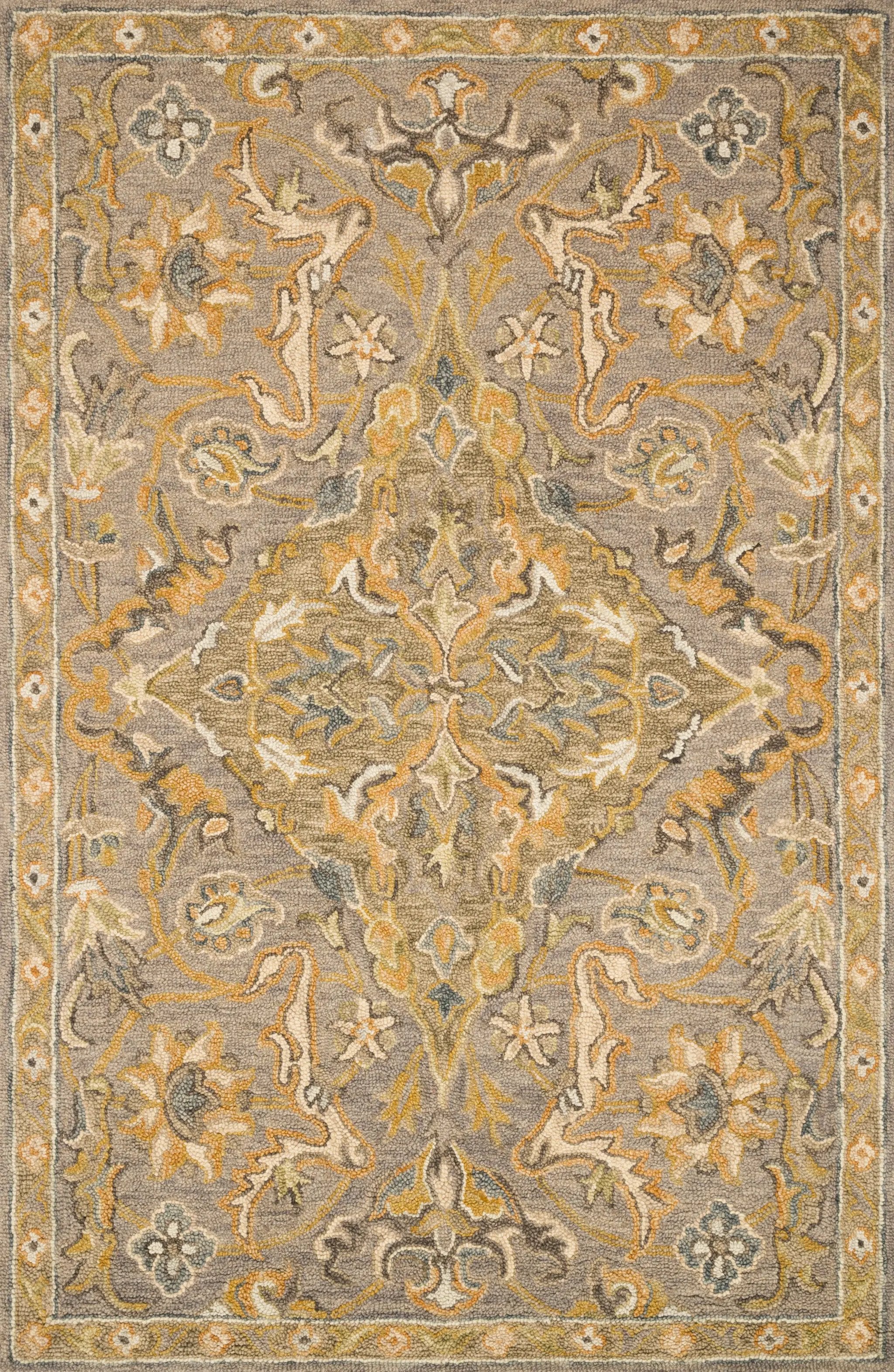 Victoria VK-04 Grey / Multi Area Rug by Loloi