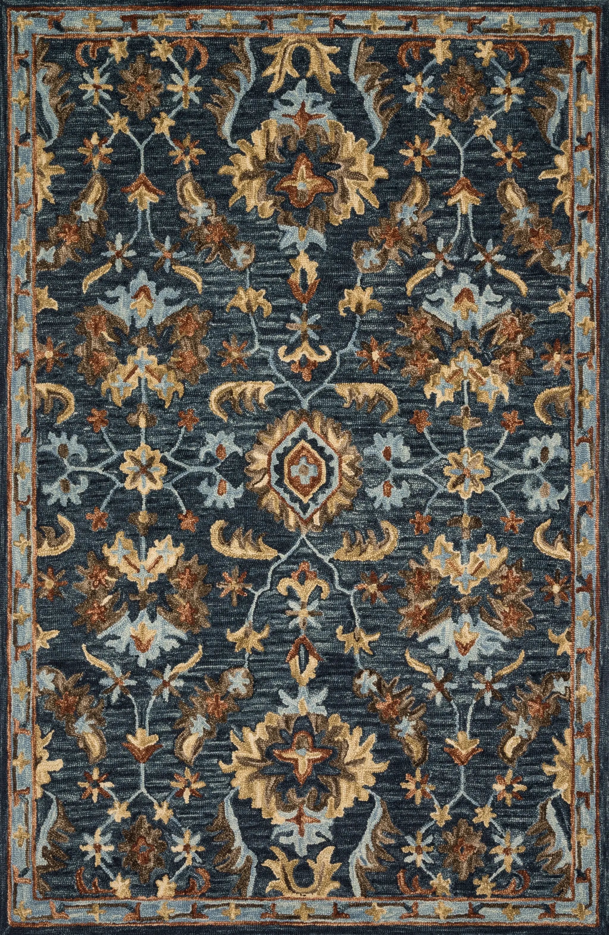 Victoria VK-14 Denim / Multi Area Rug by Loloi
