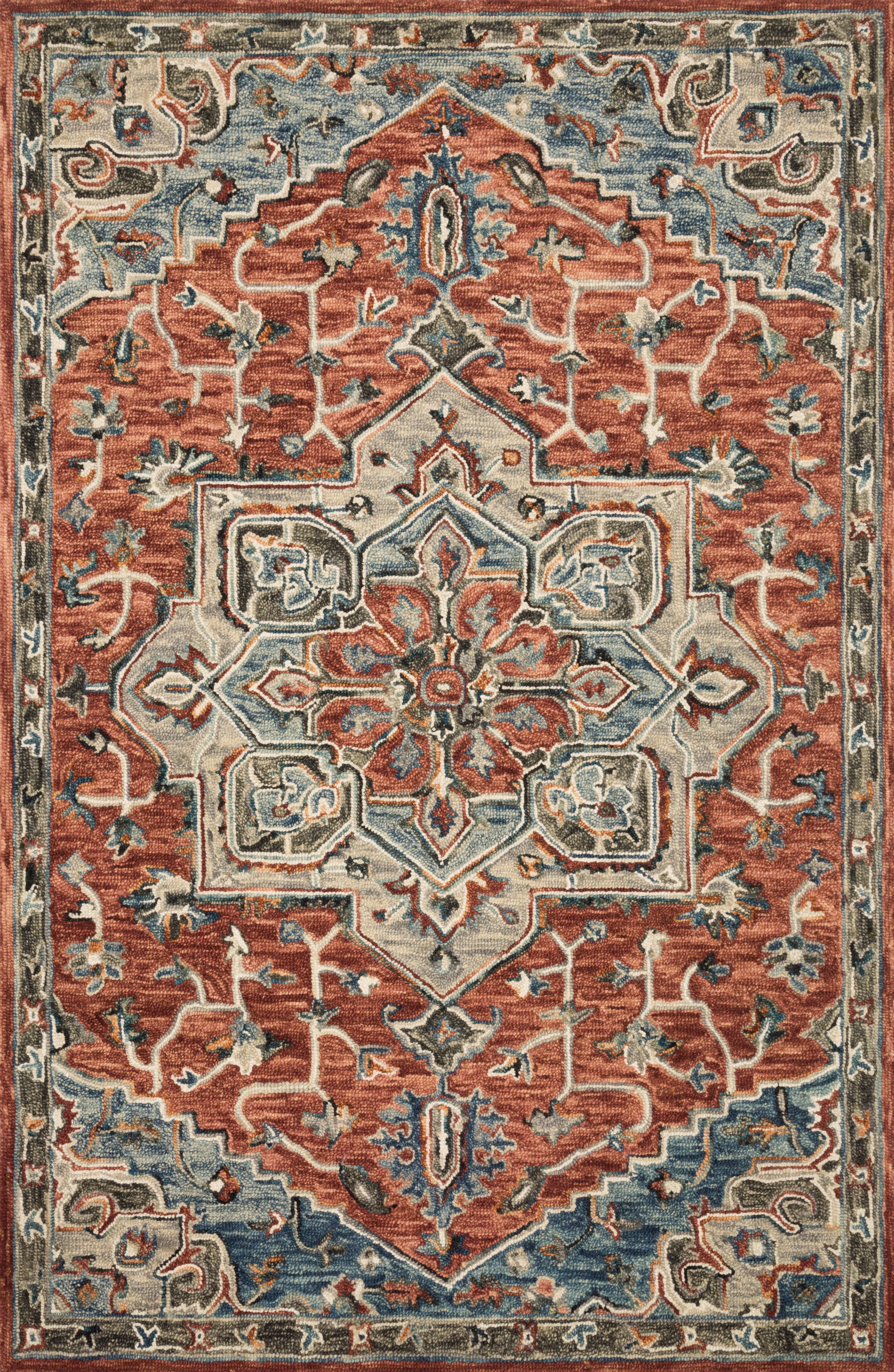 Expertly crafted as a hooked 100% wool area rug with traditional artistry, the Victoria VK-15 Red / Multi Area Rug captures bold red and vibrant multi-toned tones beautifully