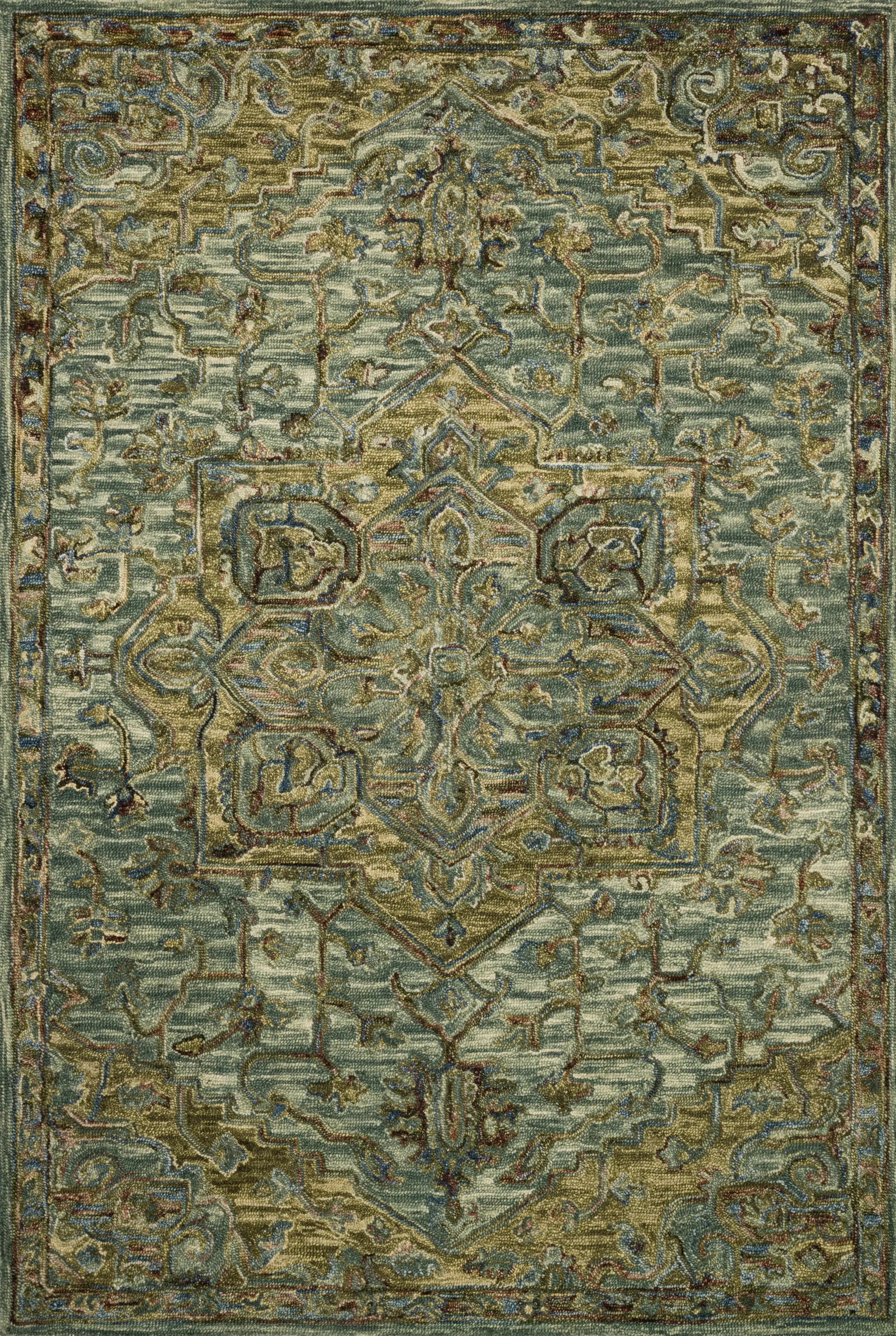 Victoria VK-20 Dark Green / Tobacco Area Rug by Loloi