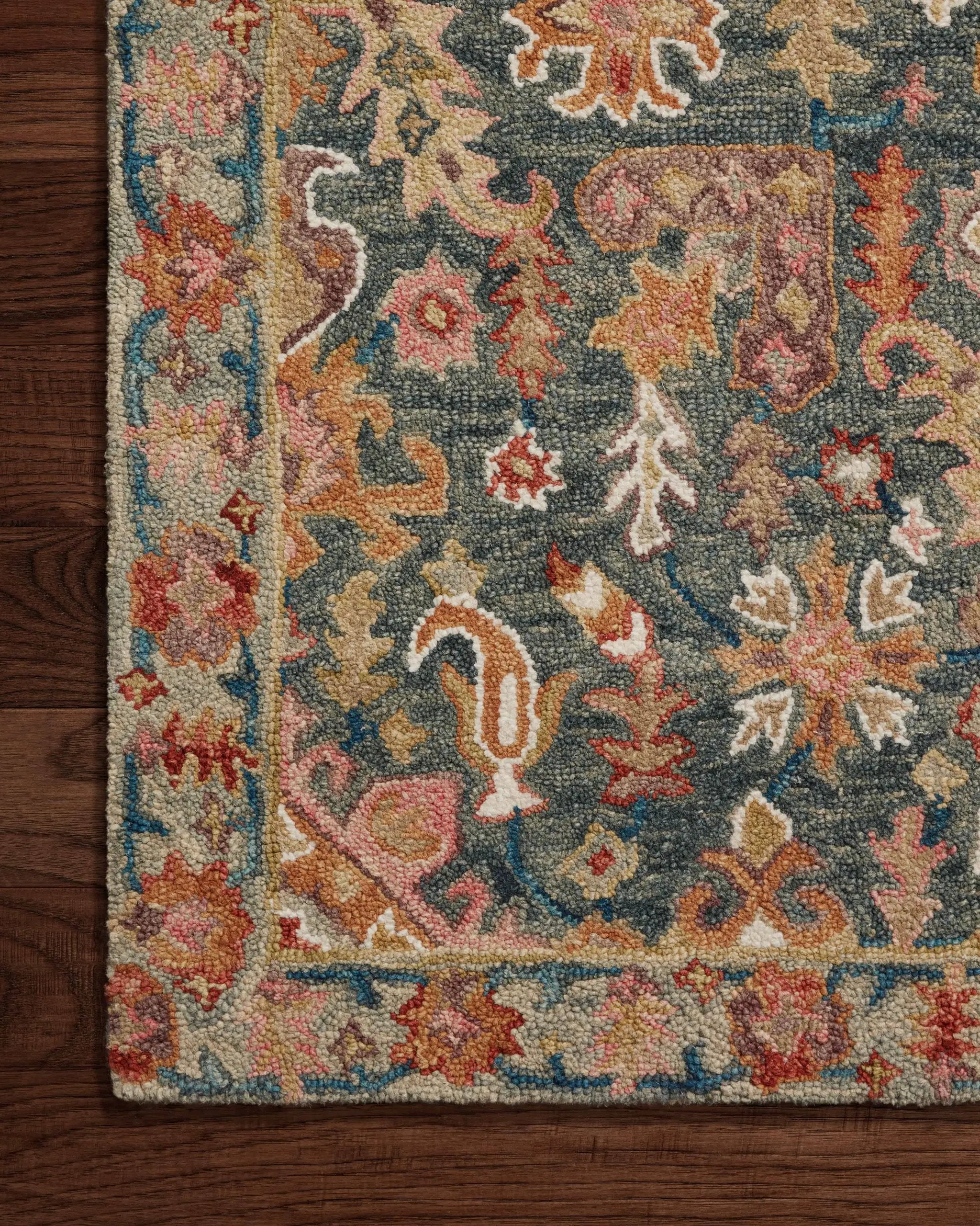 Victoria VK-22 Navy / Multi Area Rug by Loloi