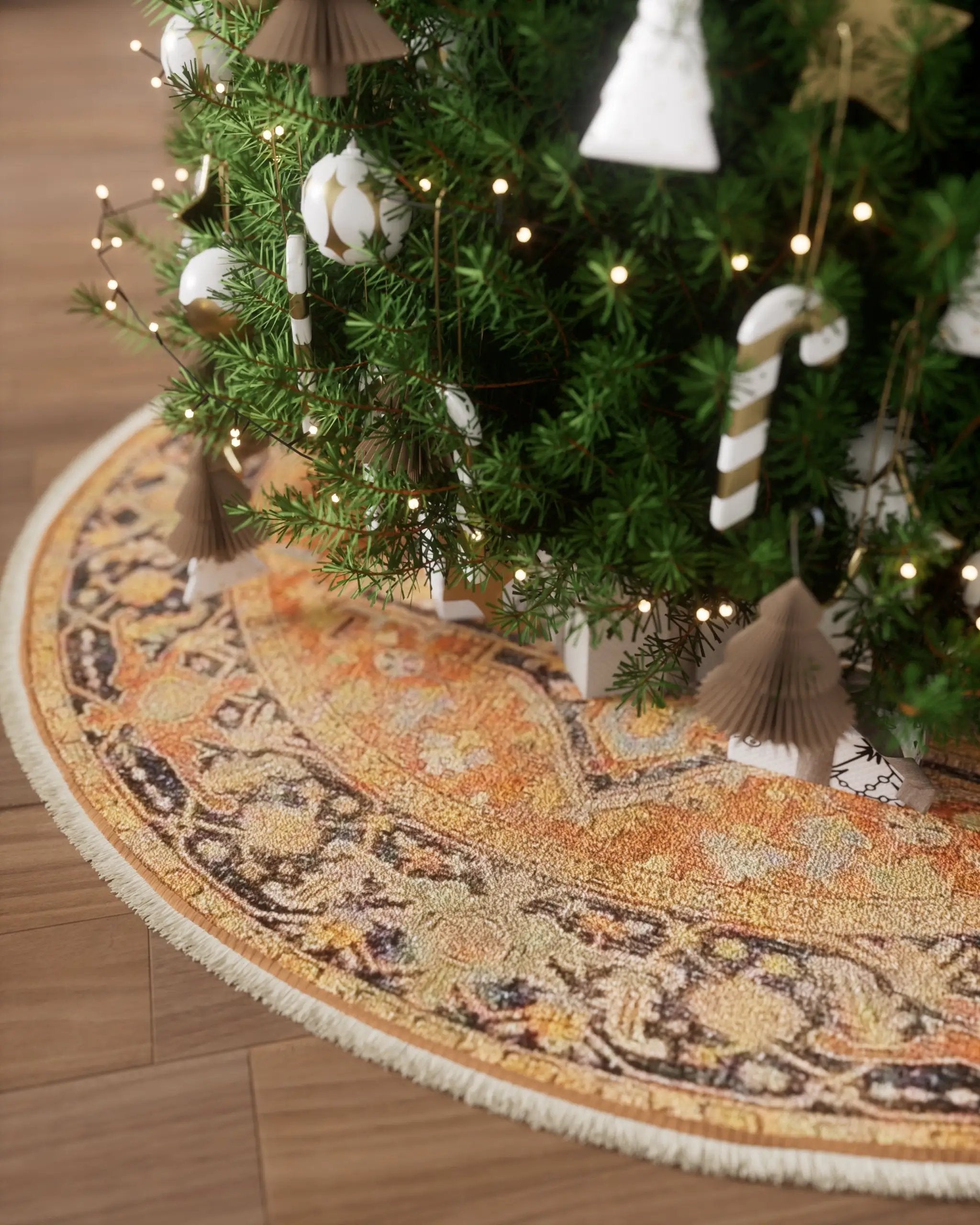 Vintage VTS-1 Red Tree Skirt by Momeni