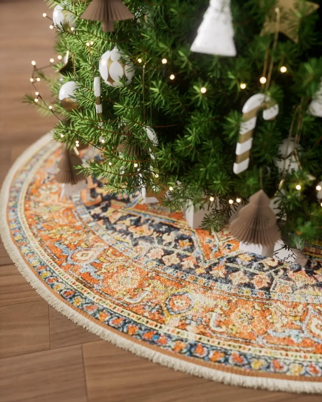 Vintage VTS-2 Navy Tree Skirt by Momeni