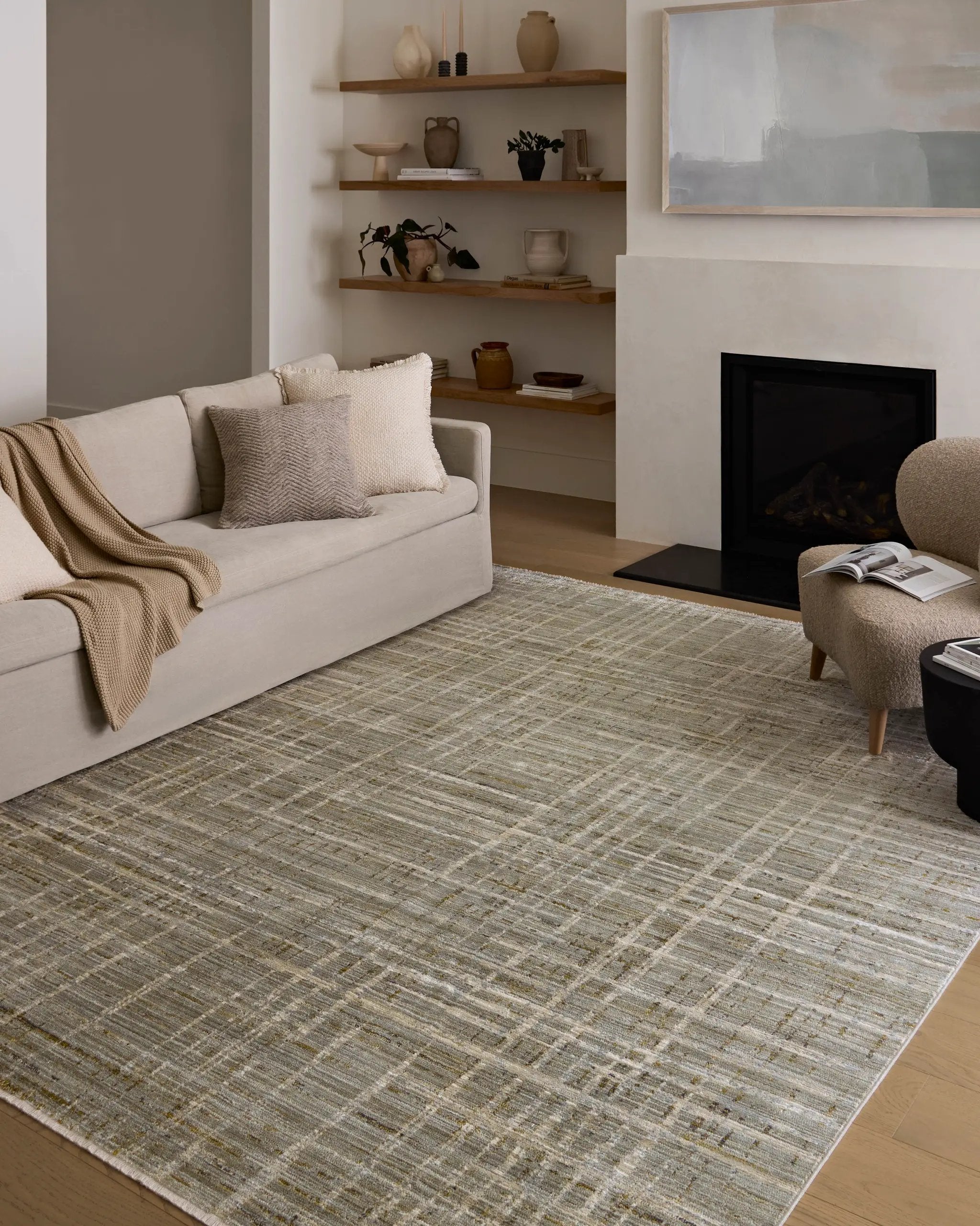 Wade WAE-03 Mist / Gold Area Rug by Loloi