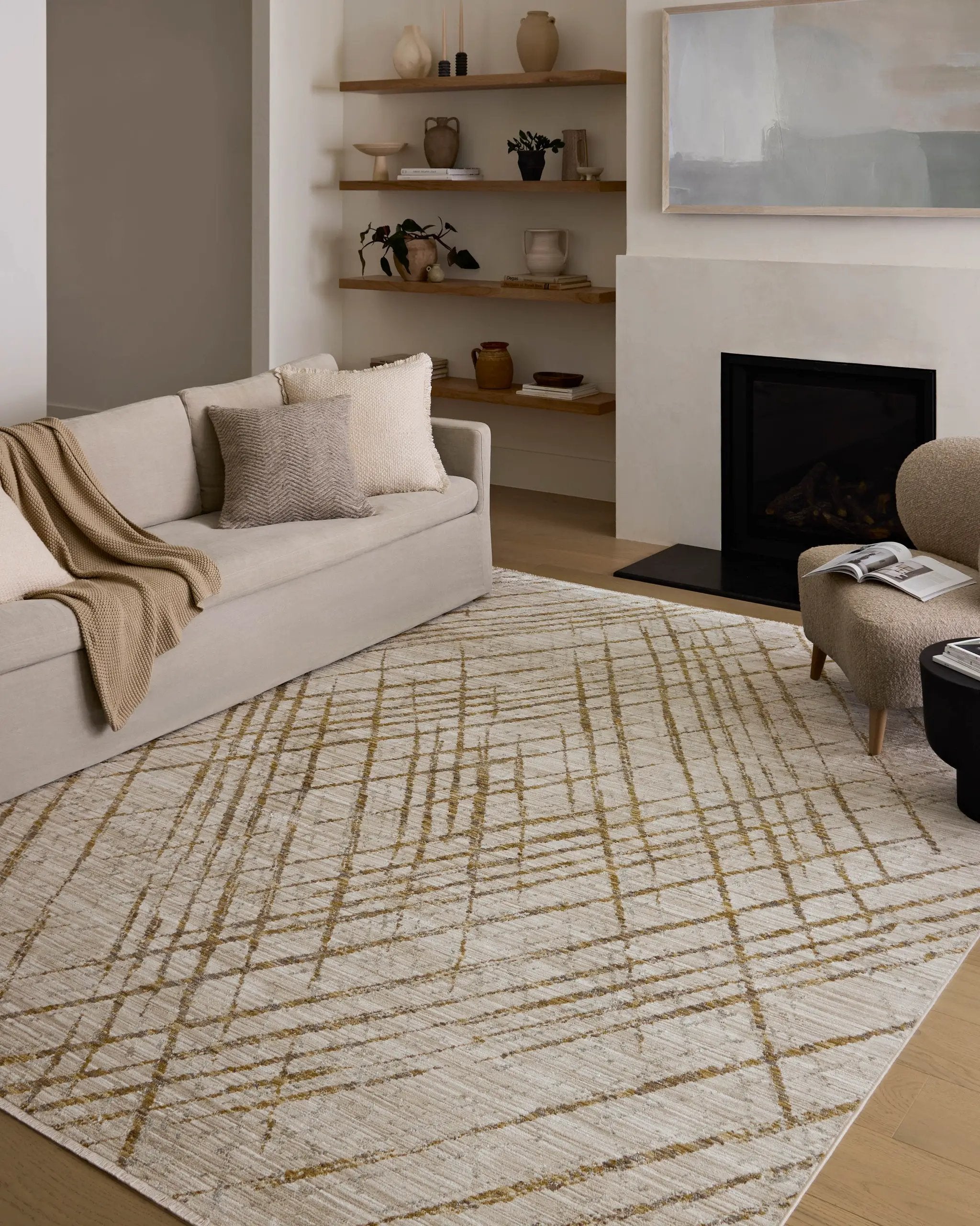 Wade WAE-04 Beige / Gold Area Rug by Loloi