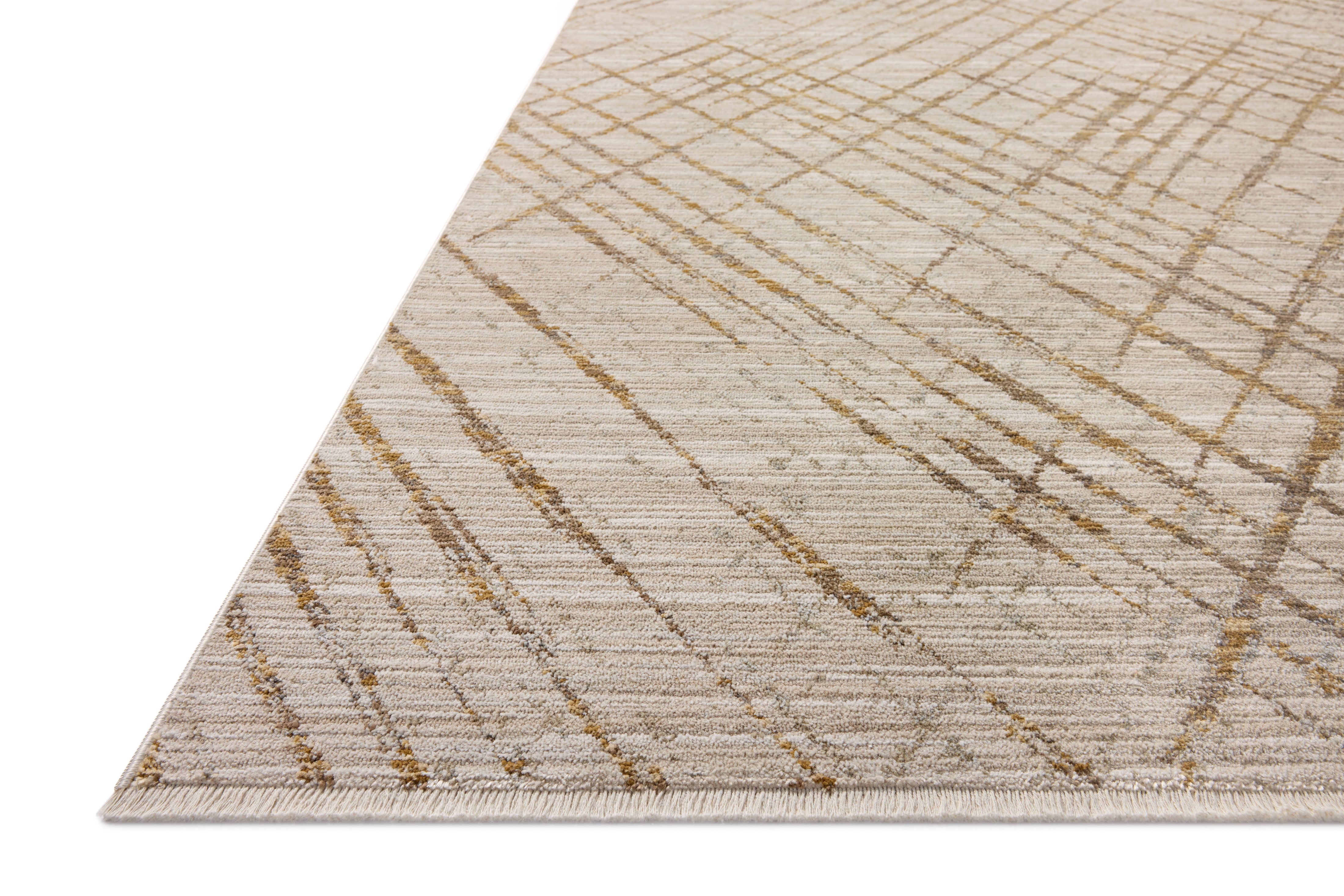 The Wade WAE-04 Beige / Gold Area Rug blends warm beige and radiant gold tones and abstract and linear motifs into a power-loomed 100% polyester area rug with timeless appeal