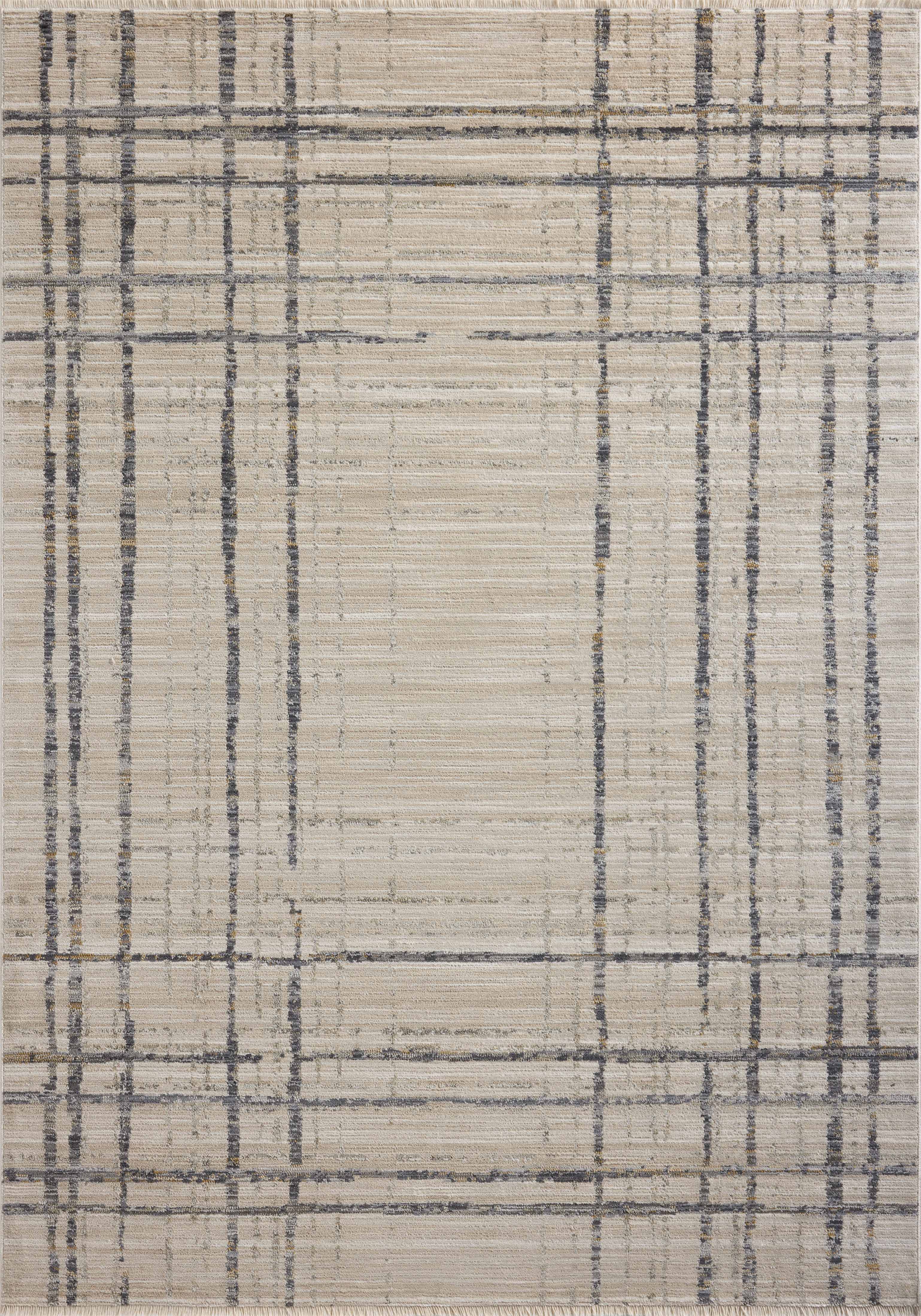 The Wade WAE-05 Beige / Midnight Area Rug delivers warm beige and dramatic midnight beauty and abstract and linear elegance in a power-loomed 100% polyester area rug