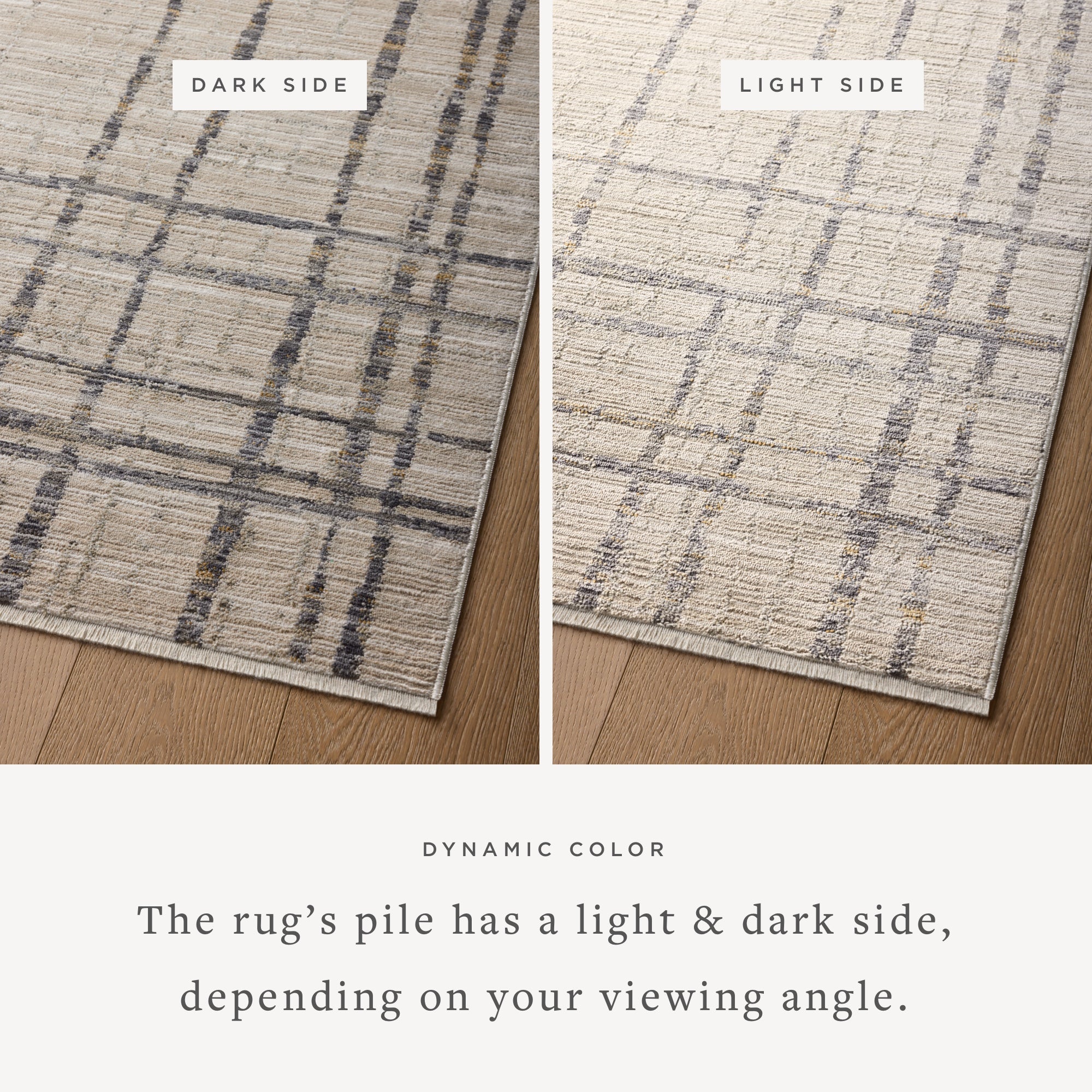 The Wade WAE-05 Beige / Midnight Area Rug delivers warm beige and dramatic midnight beauty and abstract and linear elegance in a power-loomed 100% polyester area rug