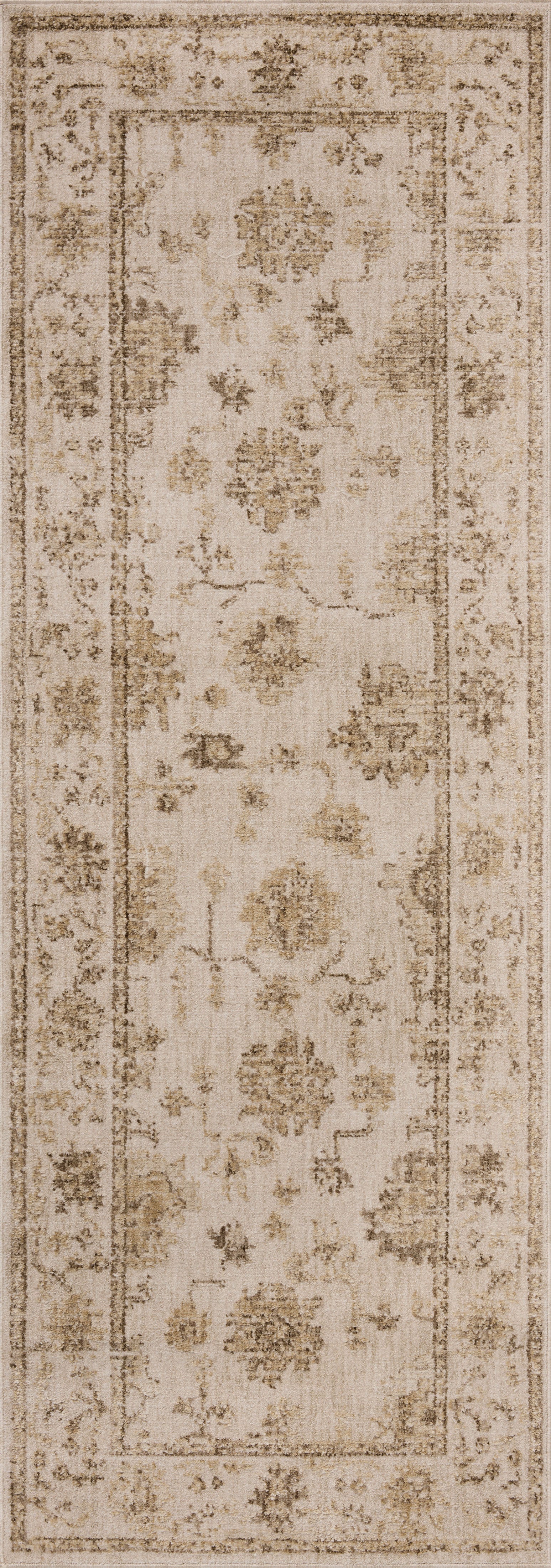 The Willa WIA-04 Fog / Natural Area Rug offers misty and warm natural sophistication and traditional and vintage charm in a power-loomed 100% polyester area rug
