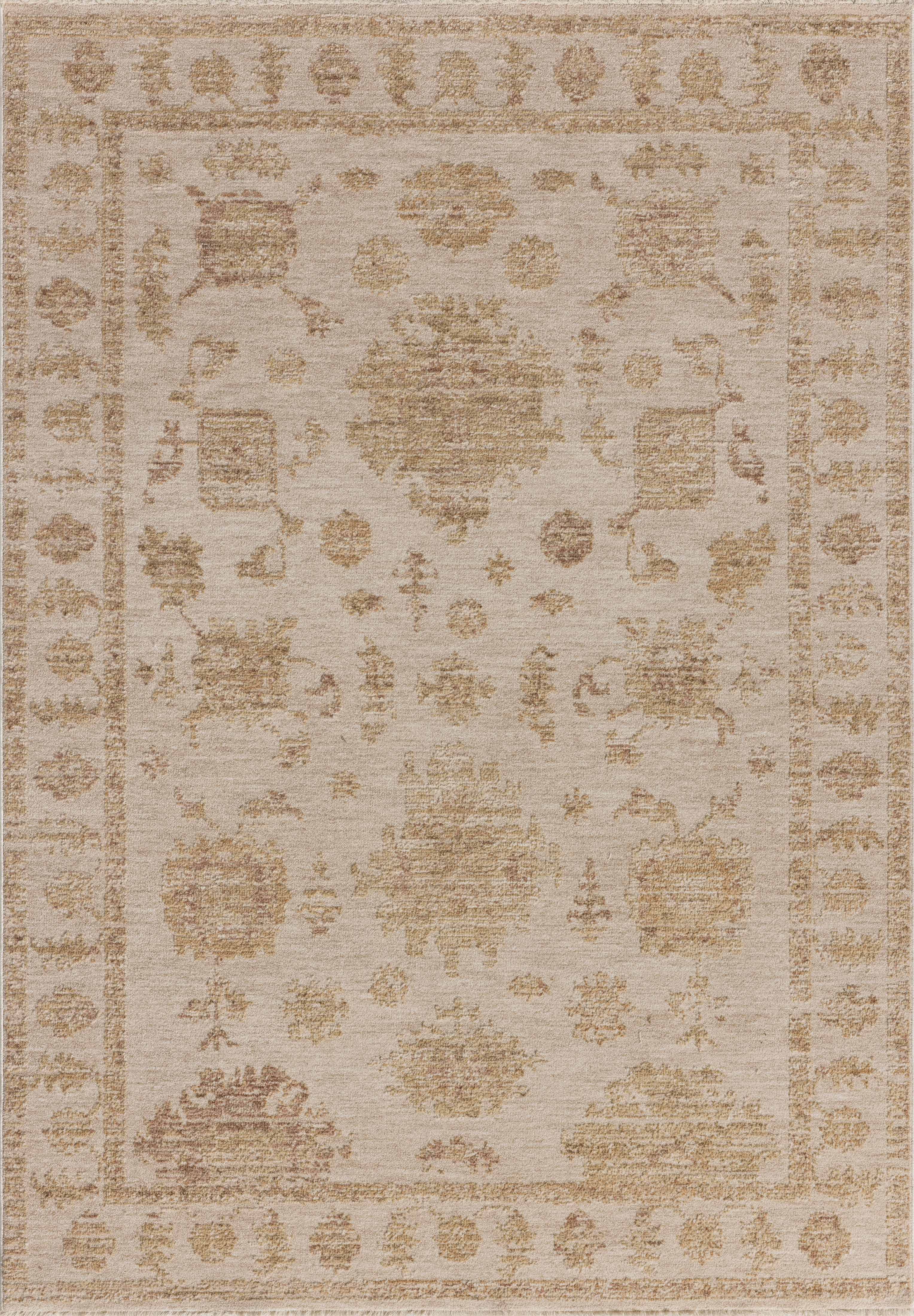 Finished in bone and earthy clay tones with traditional and vintage styling, the Willa WIA-07 Bone / Clay Area Rug is a power-loomed 100% polyester area rug for modern living