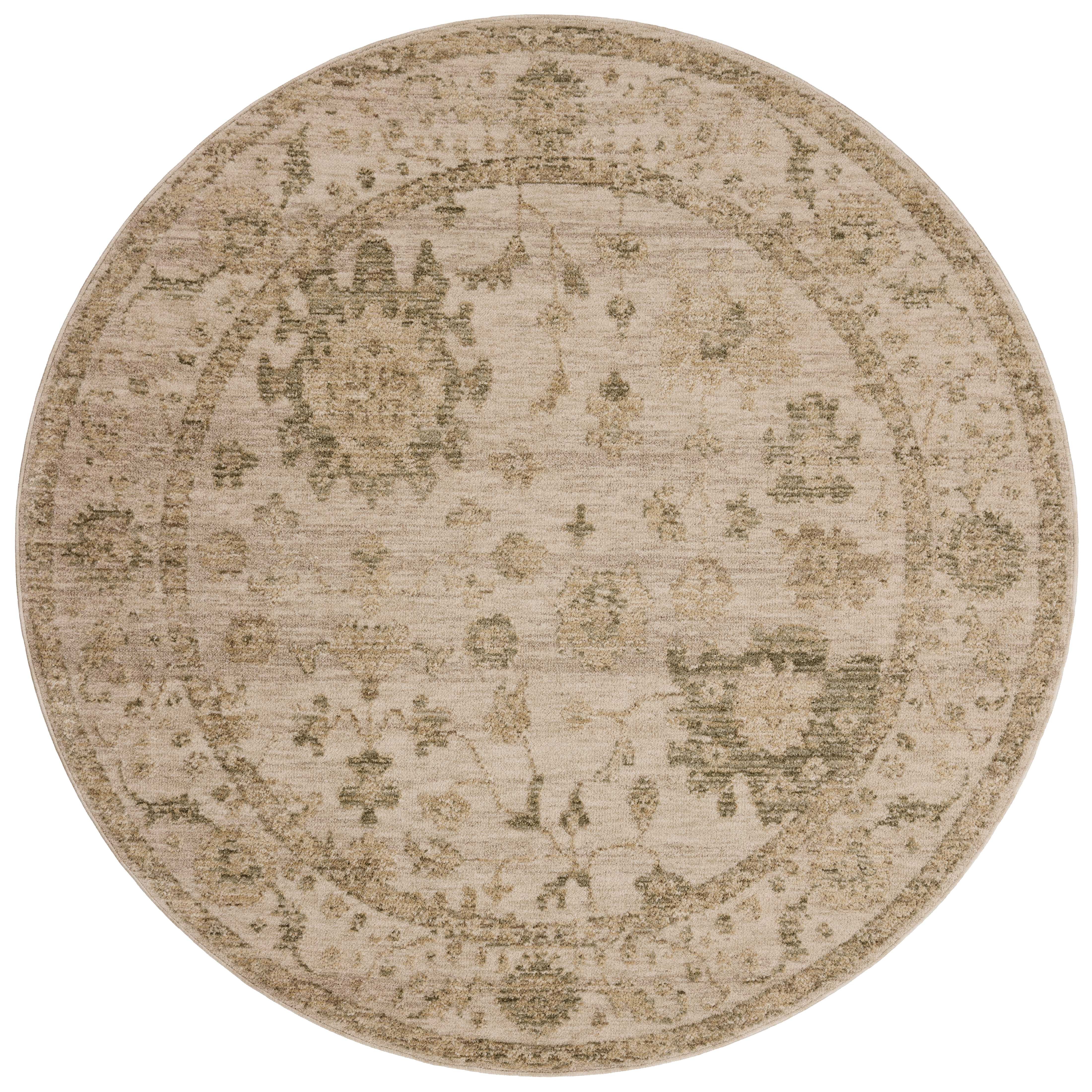 The Willa WIA-09 Dove / Forest Area Rug highlights gentle dove and lush forest tones and traditional and vintage texture in a beautifully made power-loomed 100% polyester area rug