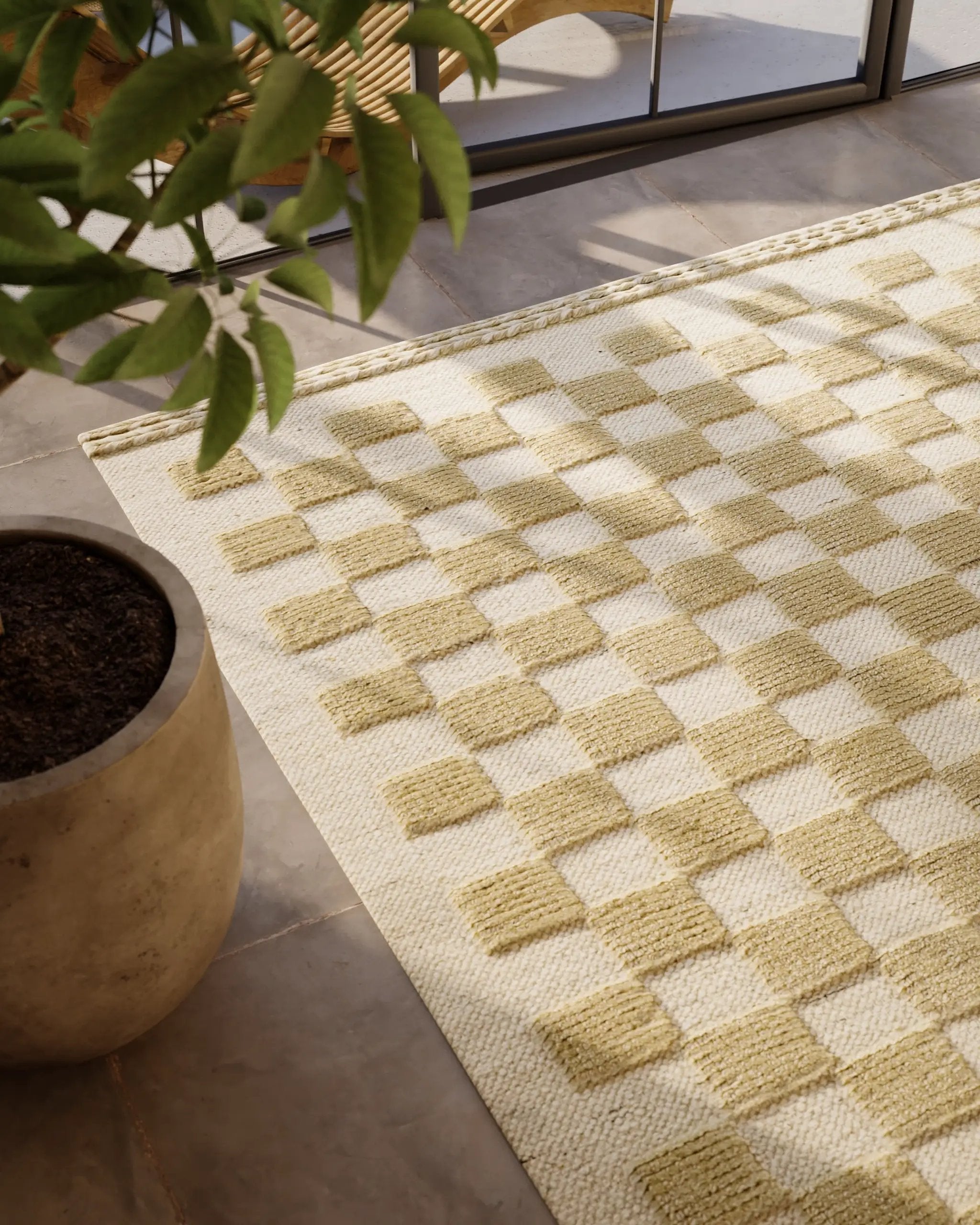 Willow WLO-1 (Checkered) Beige Area Rug by Momeni