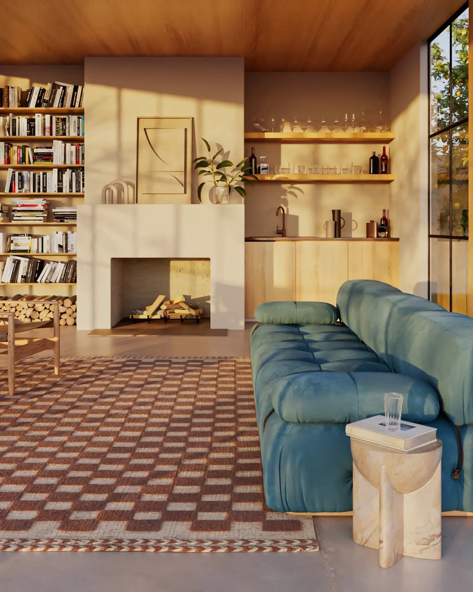Willow WLO-1 (Checkered) Brown Area Rug by Momeni